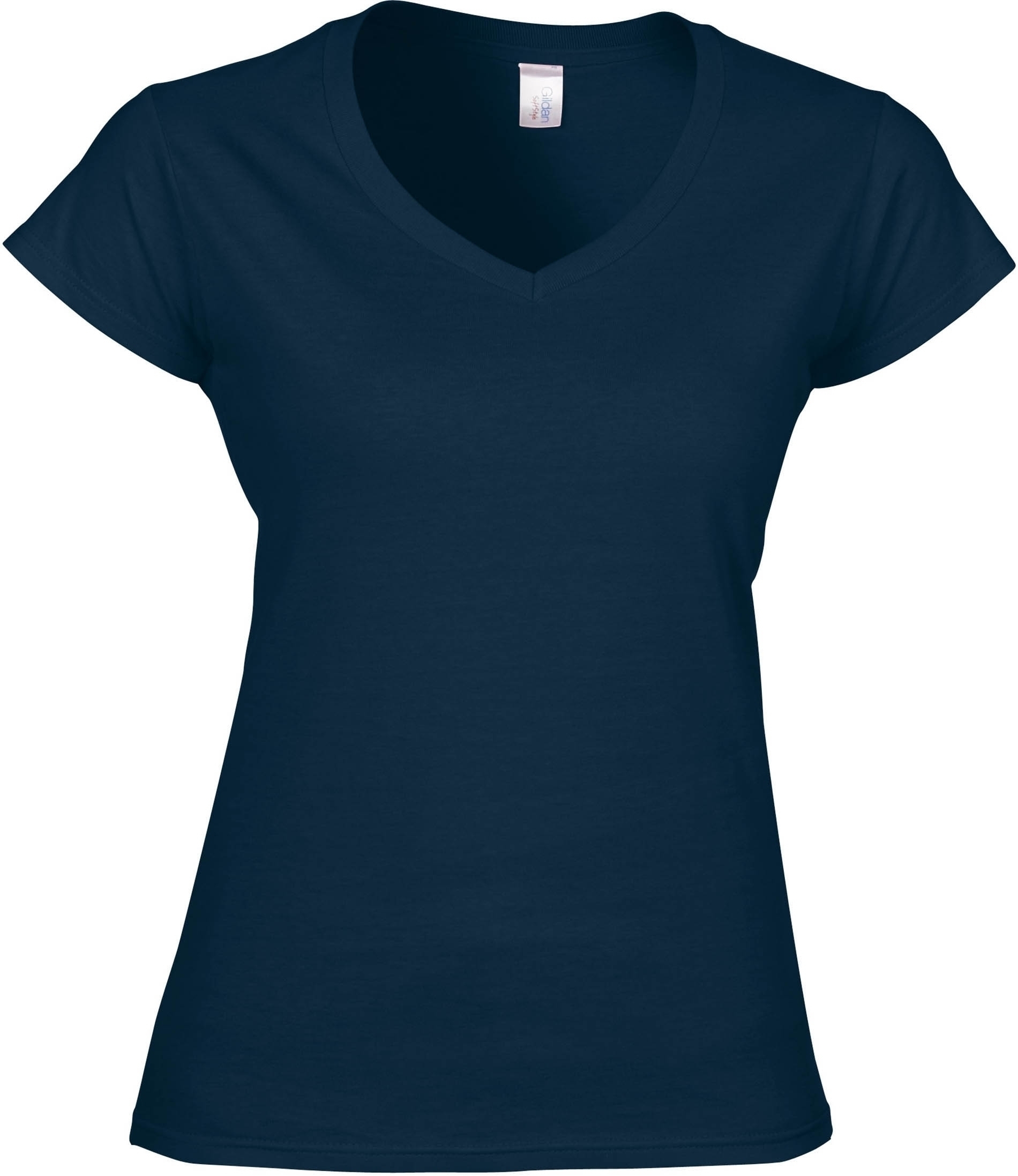 T-SHIRT FEMME COL V SOFTSTYLE Navy Bleu, à personnaliser avec le logo de votre club. T-SHIRT FEMME COL V SOFTSTYLE Navy Bleu