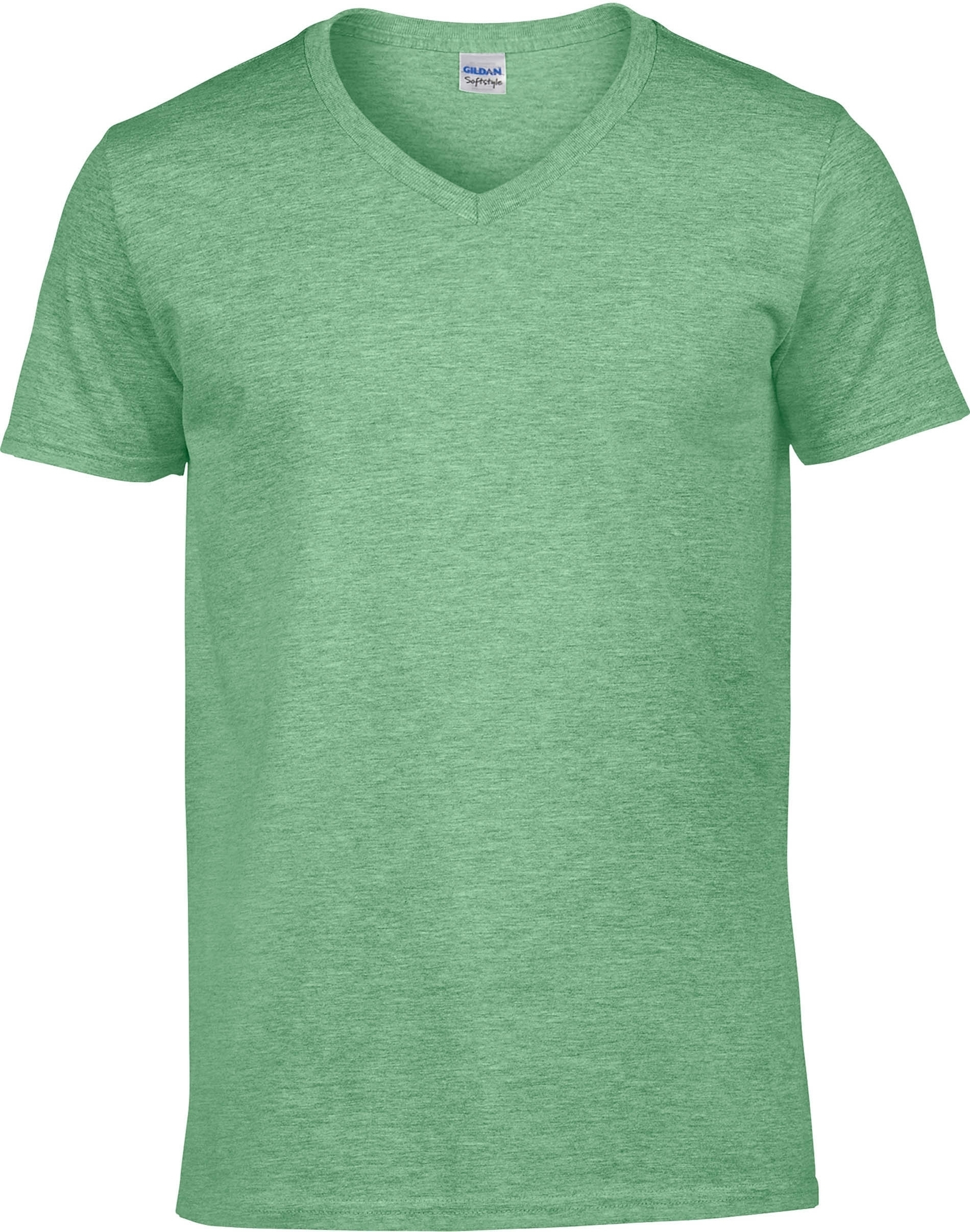 T-SHIRT HOMME COL V SOFTSTYLE Heather Irish Green Vert, à personnaliser avec le logo de votre club. T-SHIRT HOMME COL V SOFTSTYLE Heather Irish Green Vert