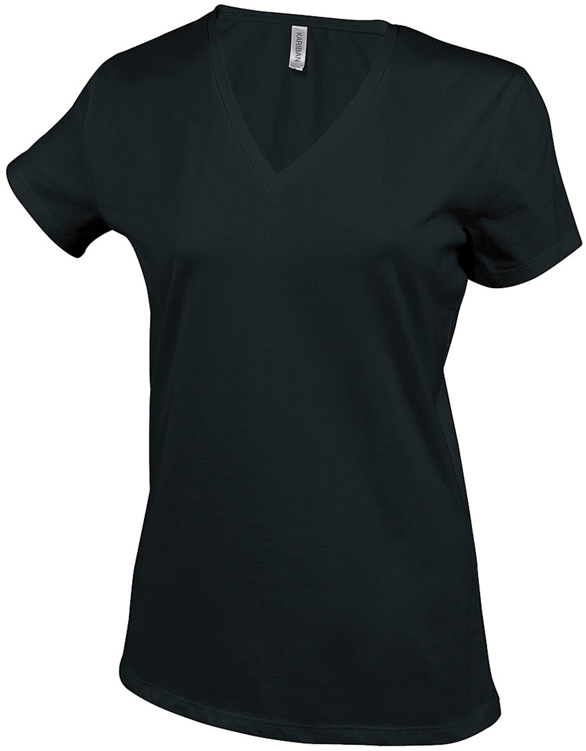ELECTRA > T-SHIRT COL V MANCHES COURTES FEMME Noir Black, à personnaliser avec le logo de votre club. ELECTRA > T-SHIRT COL V MANCHES COURTES FEMME Noir Black