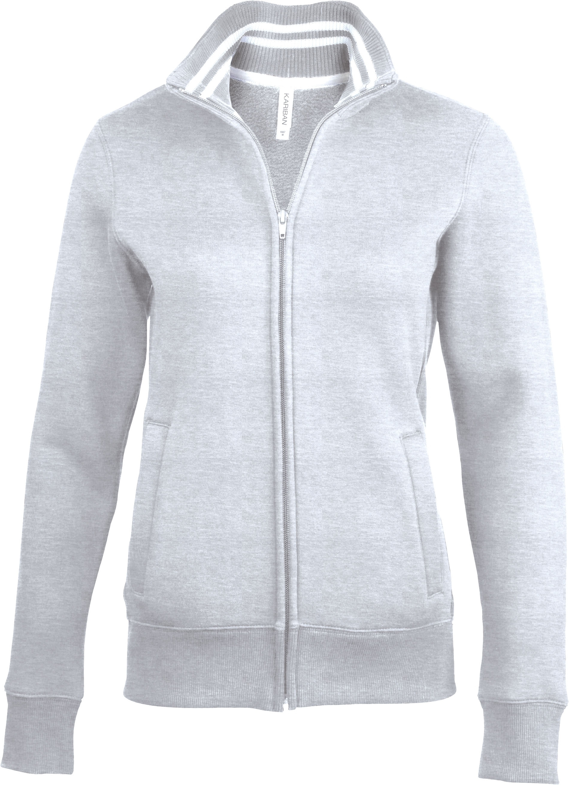 VESTE MOLLETON ZIPPÉE FEMME Oxford Grey Gris, à personnaliser avec le logo de votre club. VESTE MOLLETON ZIPPÉE FEMME Oxford Grey Gris