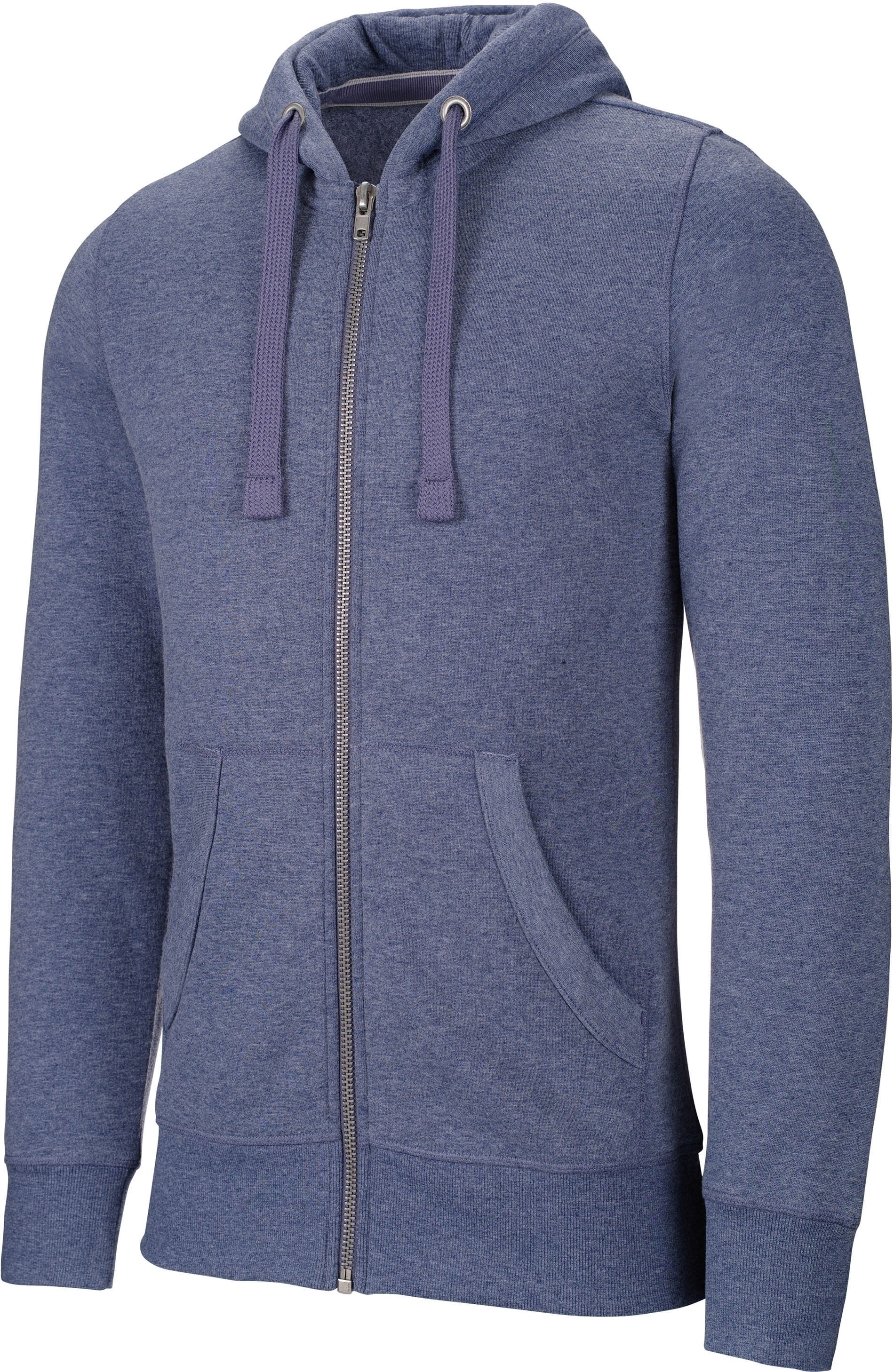 Sweat-shirt zippé capuche mélange Blue Heather Bleu, à personnaliser avec le logo de votre club. Sweat-shirt zippé capuche mélange Blue Heather Bleu