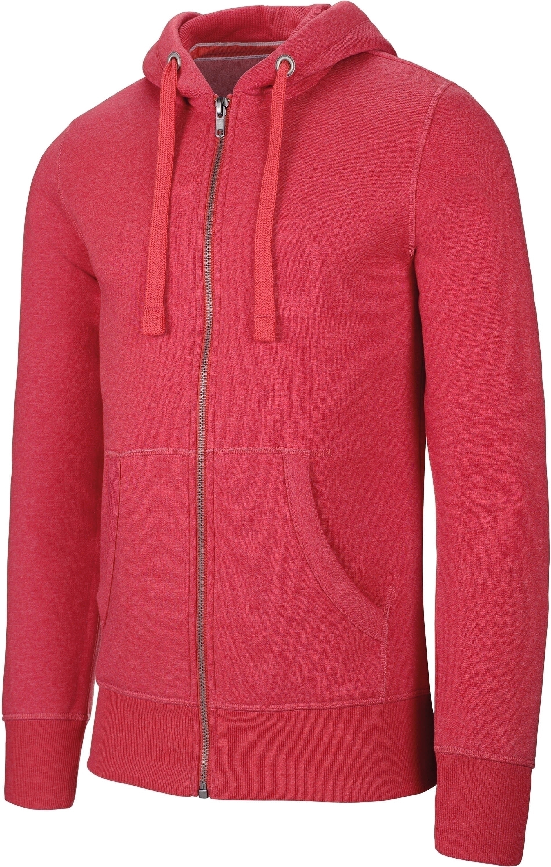 Sweat-shirt zippé capuche mélange homme Dark Red Heather Rouge, à personnaliser avec le logo de votre club. Sweat-shirt zippé capuche mélange homme Dark Red Heather Rouge