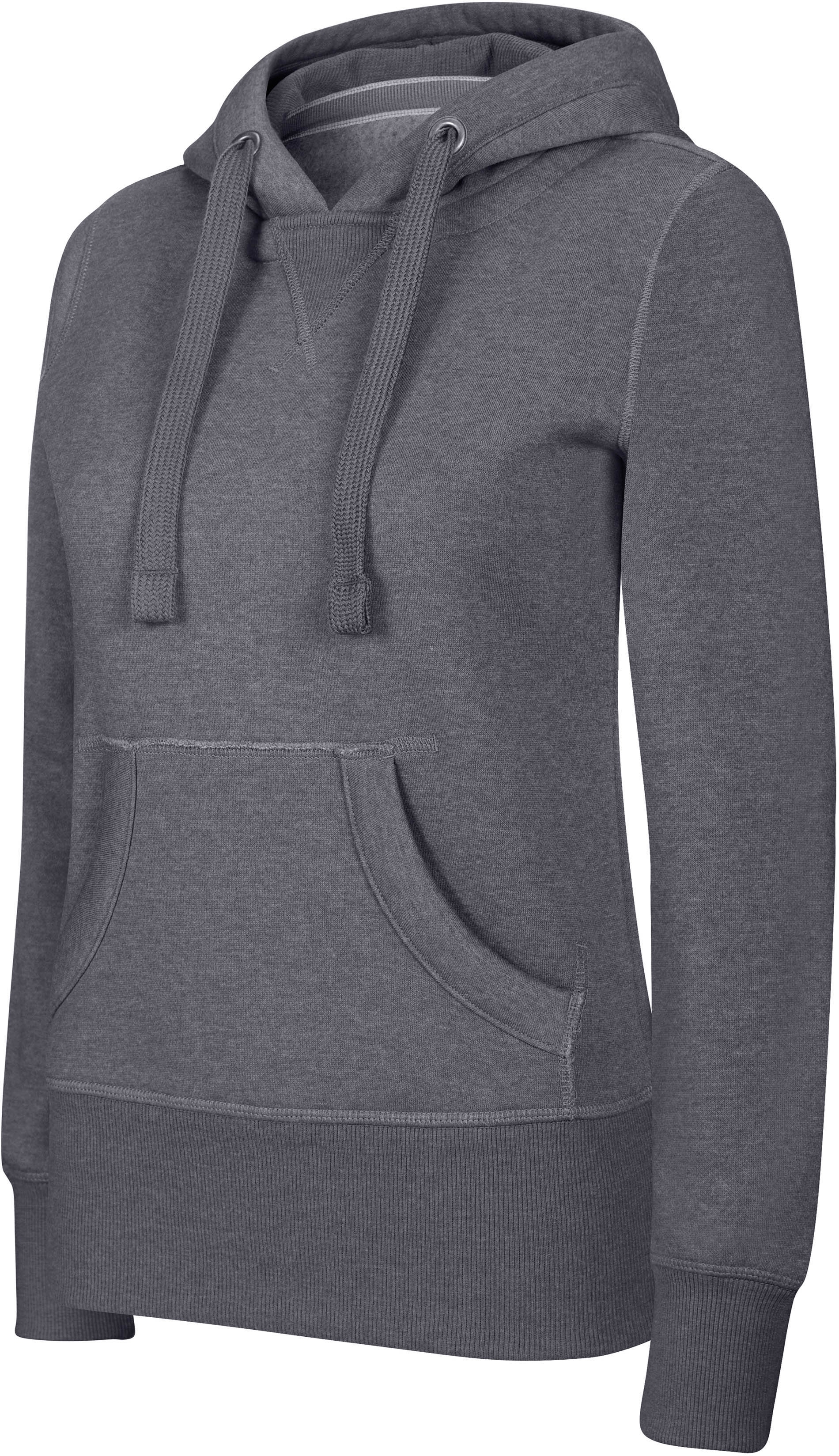 Sweat-shirt capuche mélange femme Dark Grey Heather Gris, à personnaliser avec le logo de votre club. Sweat-shirt capuche mélange femme Dark Grey Heather Gris