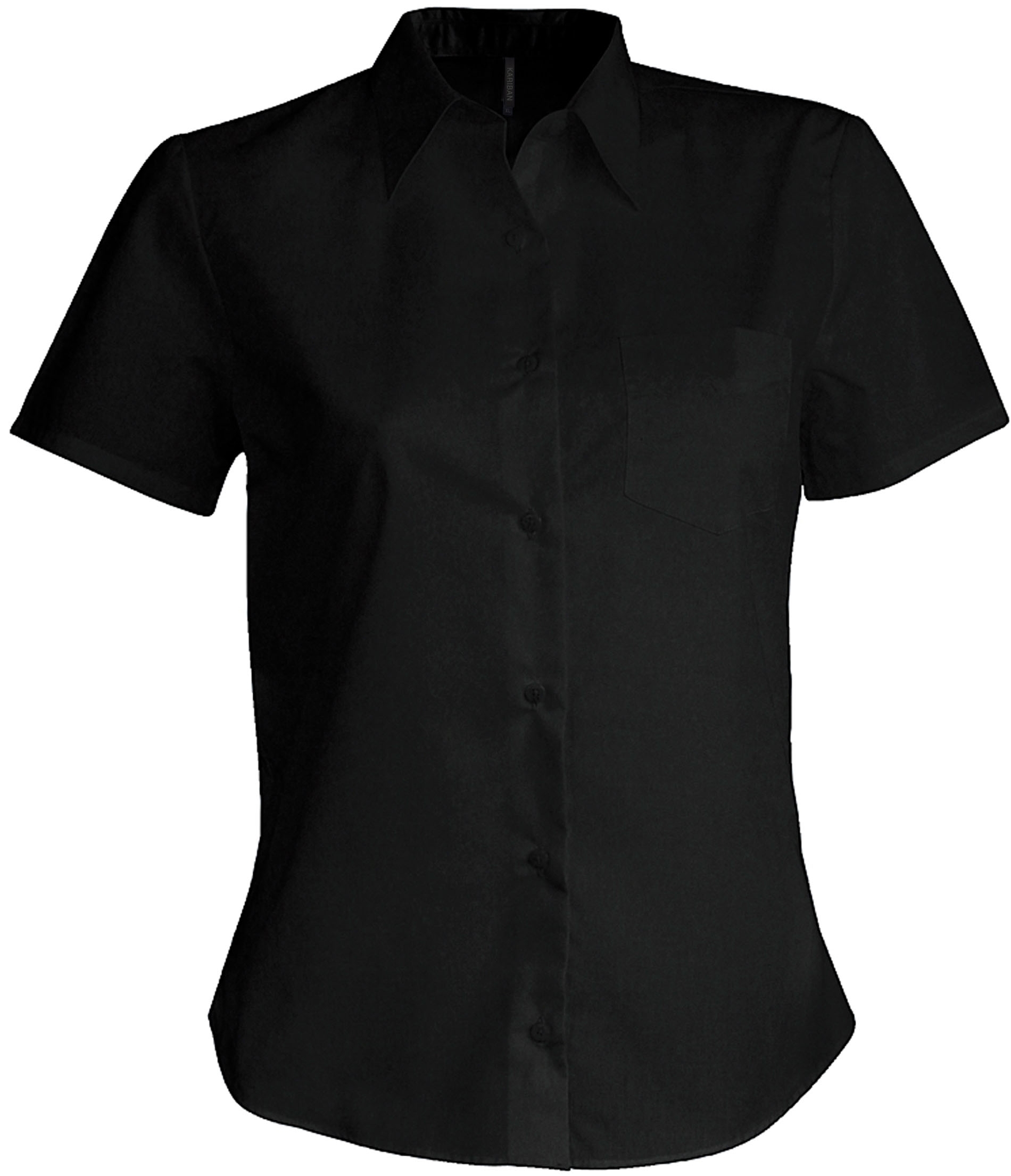 Judth > chemise manches courtes femme Black Noir, à personnaliser avec le logo de votre club. Judth > chemise manches courtes femme Black Noir