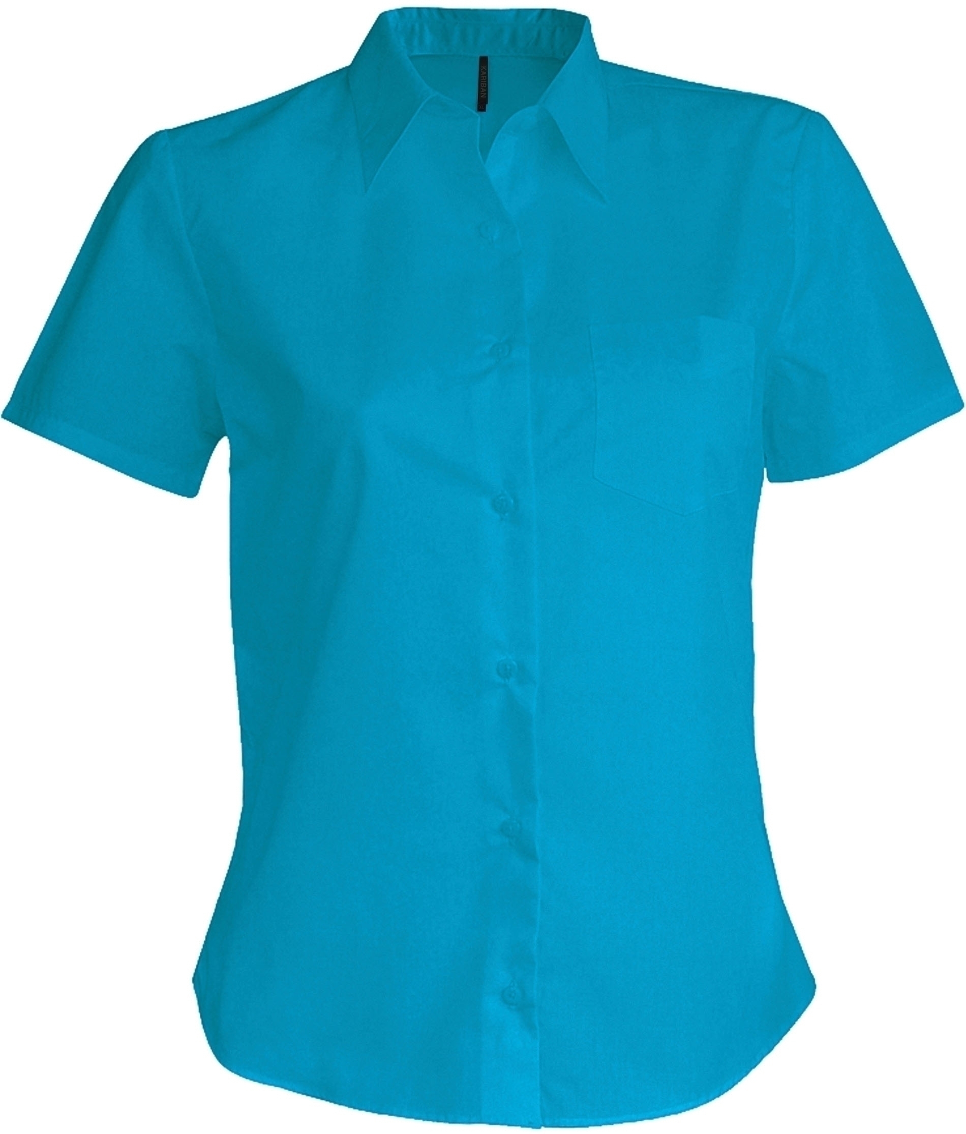 Judth > chemise manches courtes femme Bright Turquoise Bleu, à personnaliser avec le logo de votre club. Judth > chemise manches courtes femme Bright Turquoise Bleu