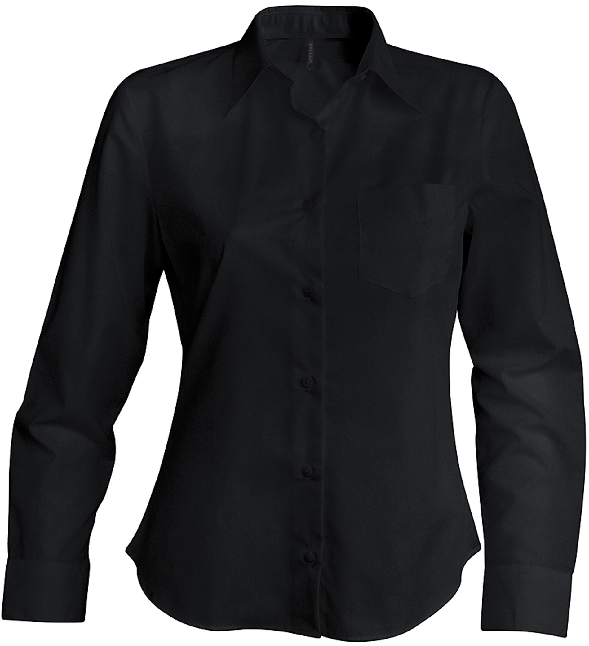 Jessica > chemise manches longues femme Black Noir, à personnaliser avec le logo de votre club. Jessica > chemise manches longues femme Black Noir