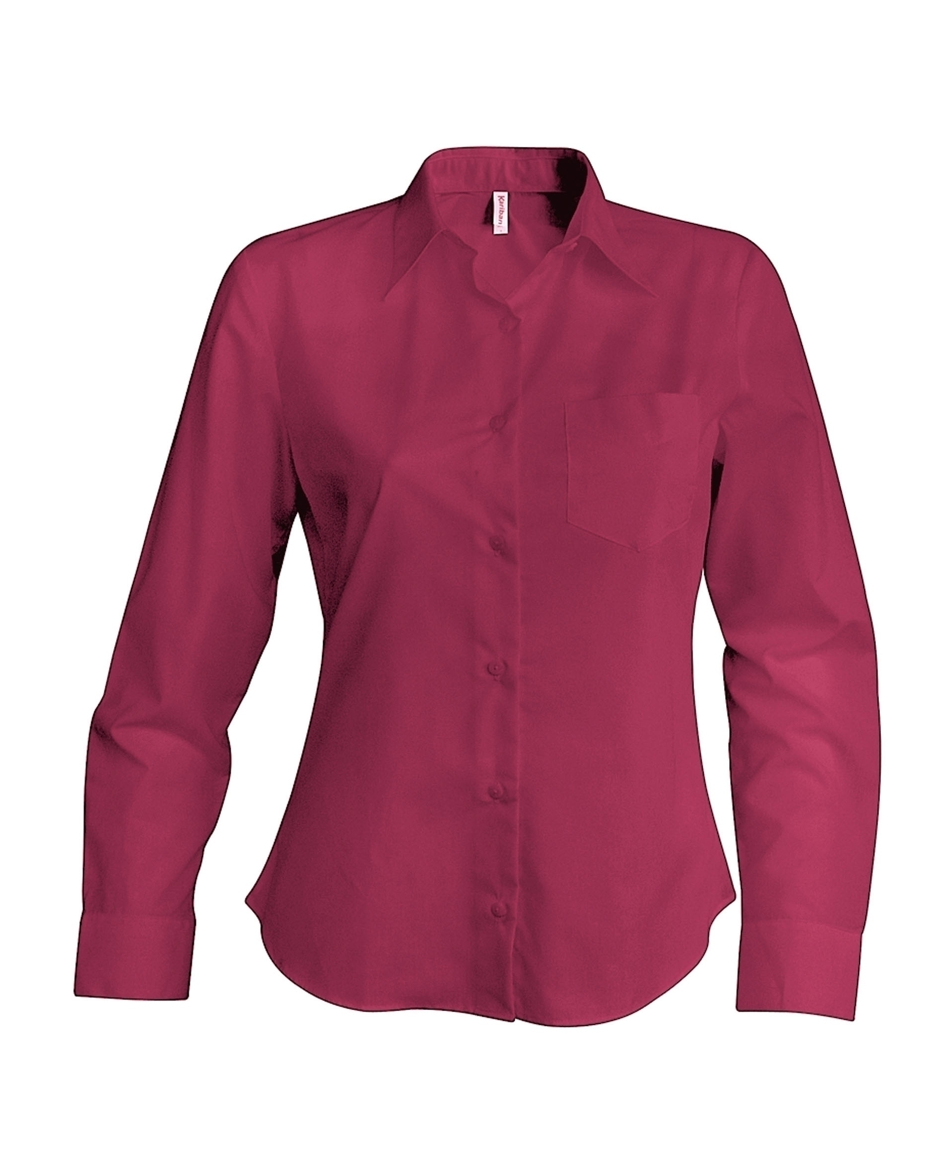 Jessica > chemise manches longues femme Wine Bordeaux, à personnaliser avec le logo de votre club. Jessica > chemise manches longues femme Wine Bordeaux