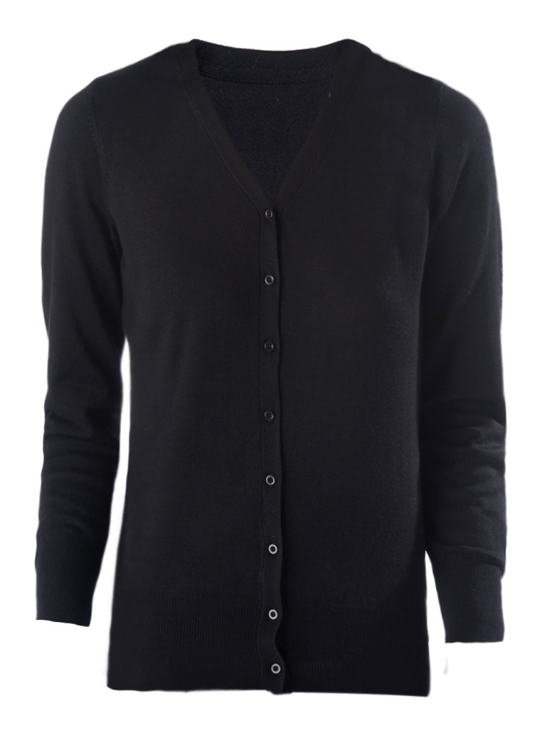 CARDIGAN BOUTONNÉ FEMME Black Noir, à personnaliser avec le logo de votre club. CARDIGAN BOUTONNÉ FEMME Black Noir