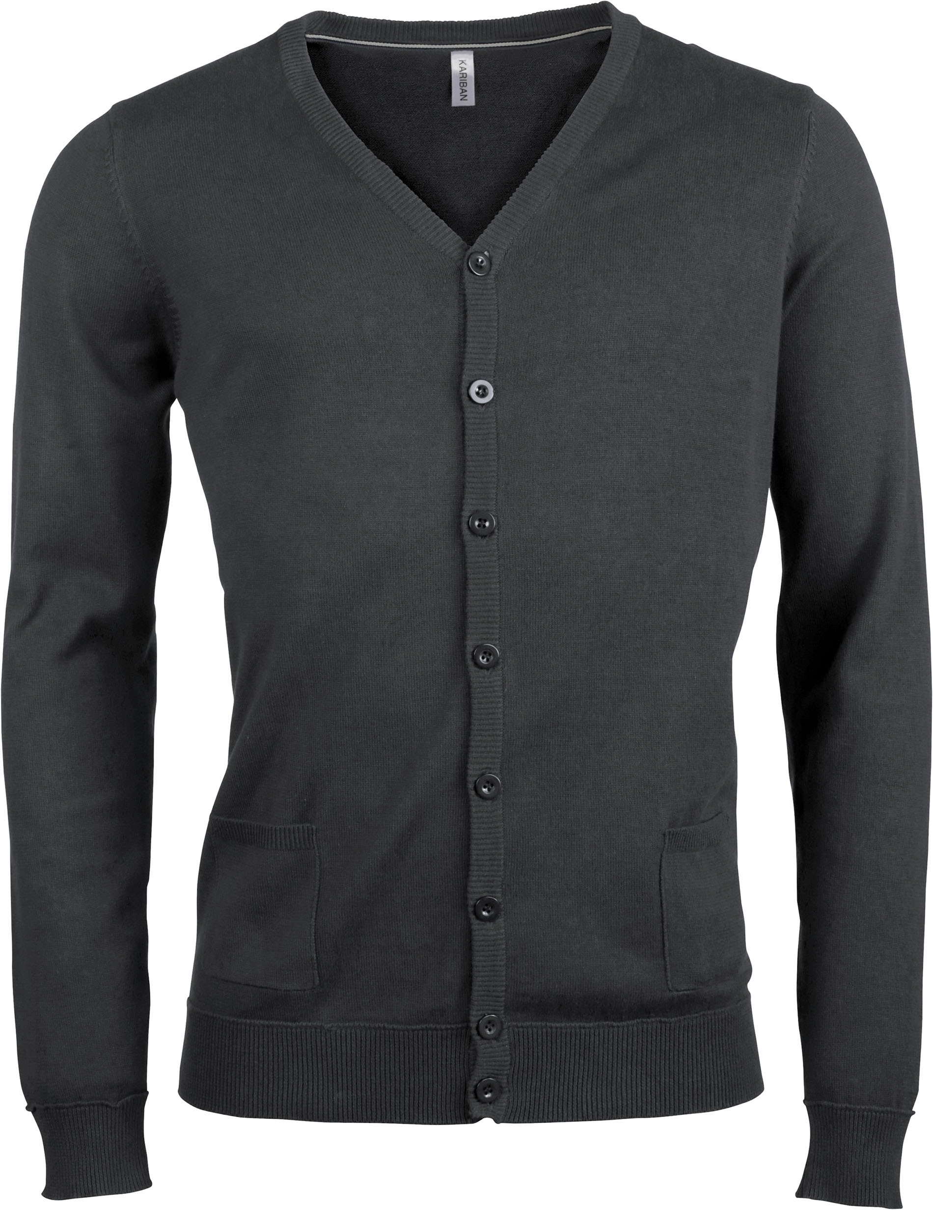 CARDIGAN BOUTONNÉ Dark Grey Gris, à personnaliser avec le logo de votre club. CARDIGAN BOUTONNÉ Dark Grey Gris
