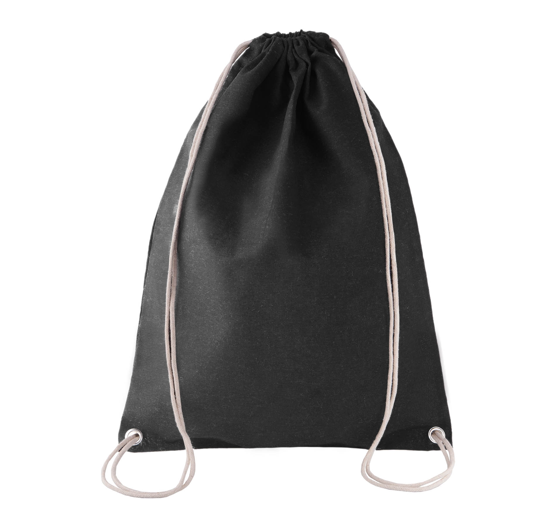 SAC À DOS EN COTON AVEC CORDELETTES Black Noir, à personnaliser avec le logo de votre club. SAC À DOS EN COTON AVEC CORDELETTES Black Noir