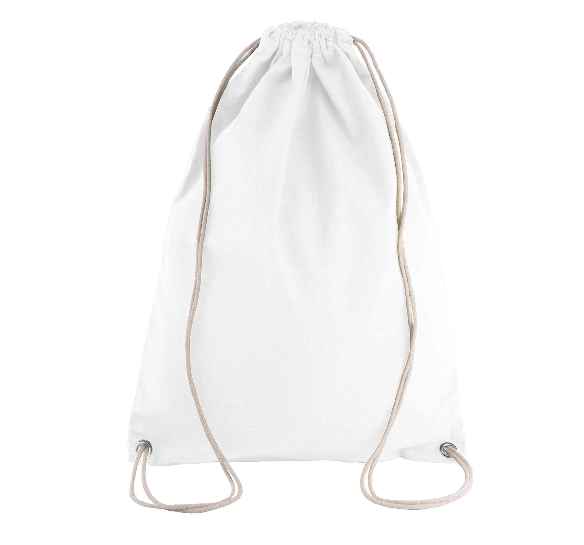SAC À DOS EN COTON AVEC CORDELETTES White Blanc, à personnaliser avec le logo de votre club. SAC À DOS EN COTON AVEC CORDELETTES White Blanc