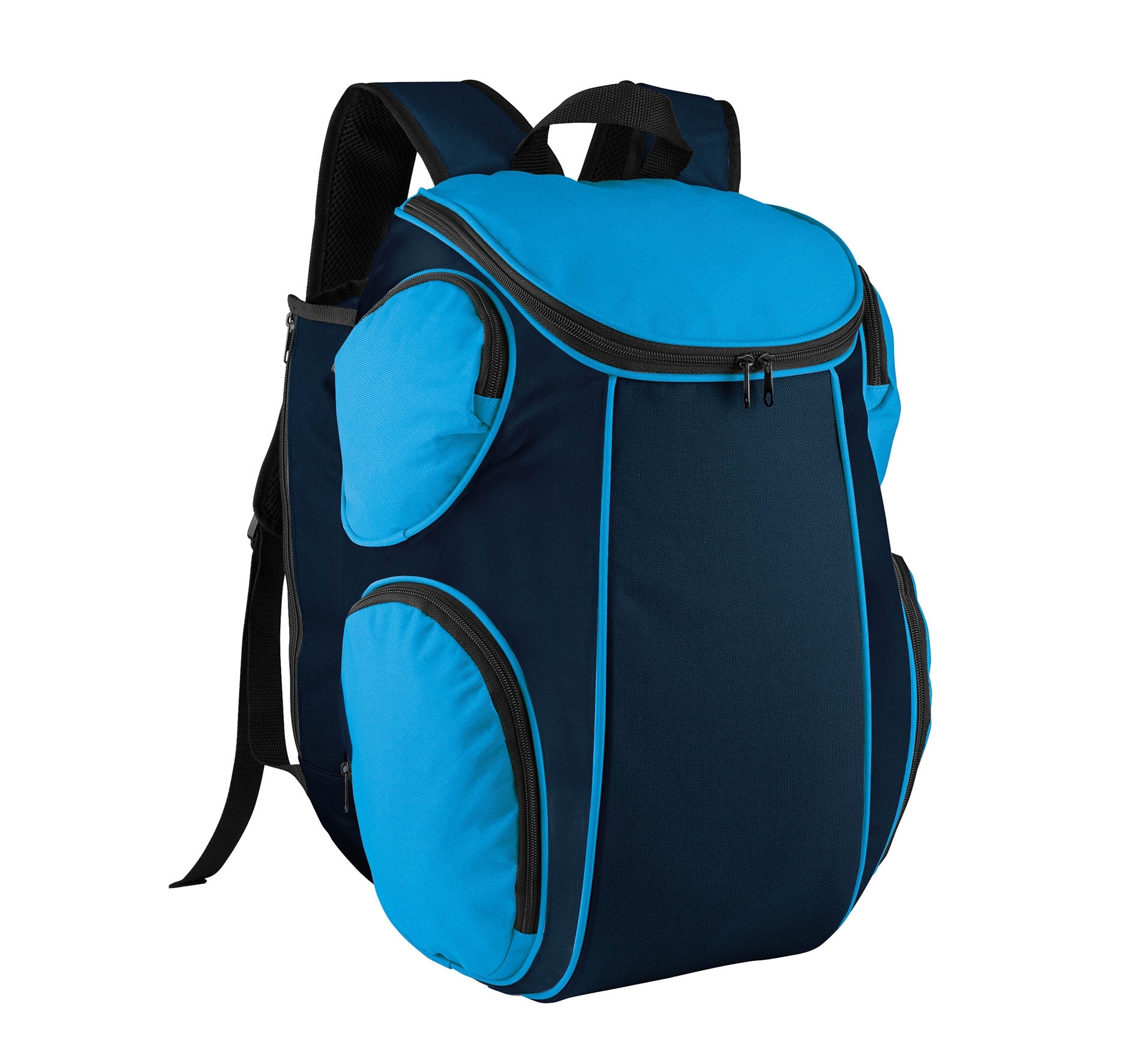 Sac à dos de tennis Bleu Navy / Aqua Blue, à personnaliser avec le logo de votre club. Sac à dos de tennis Bleu Navy / Aqua Blue