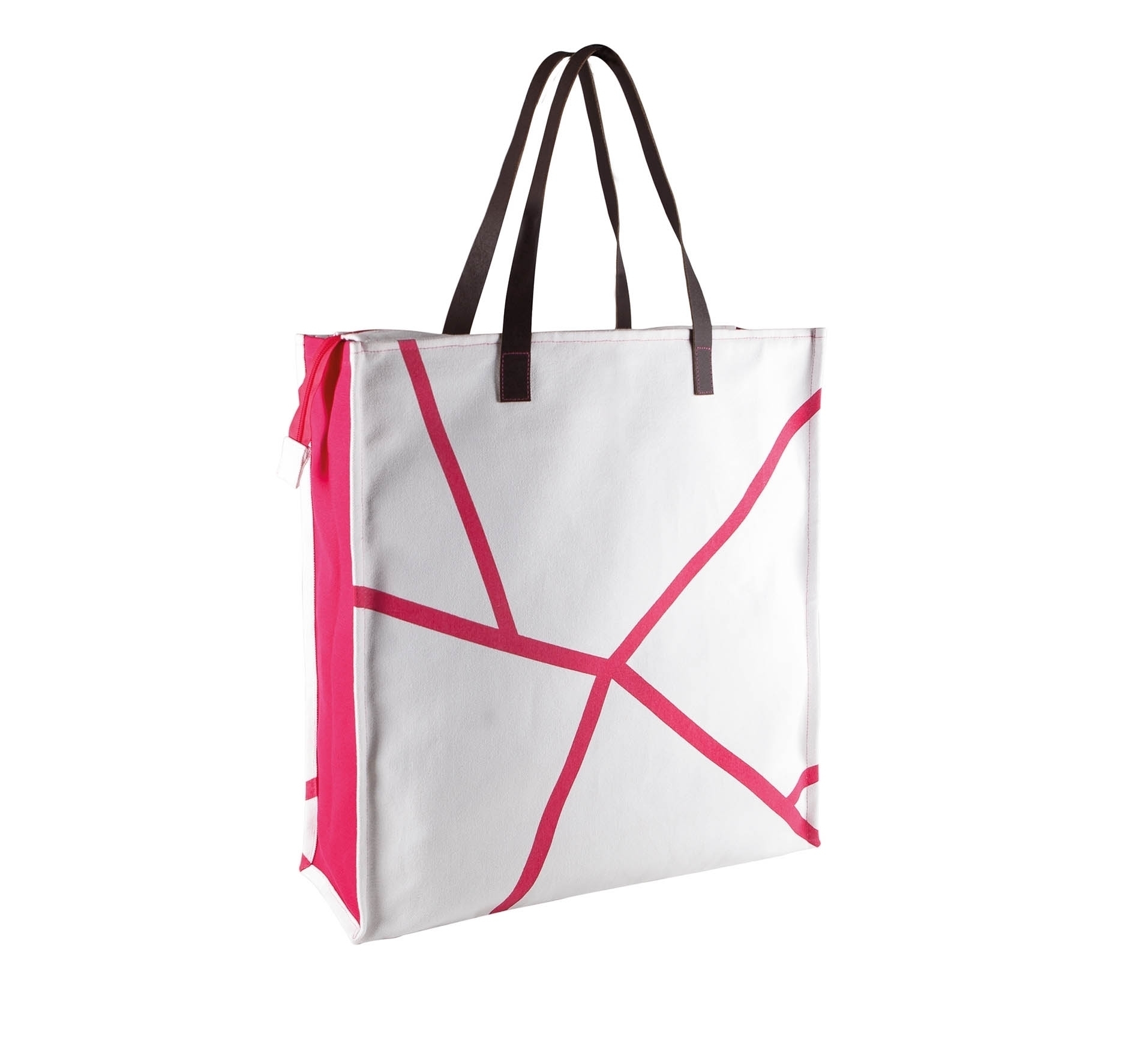 Sac de plage White / Fuchsia Blanc, à personnaliser avec le logo de votre club. Sac de plage White / Fuchsia Blanc