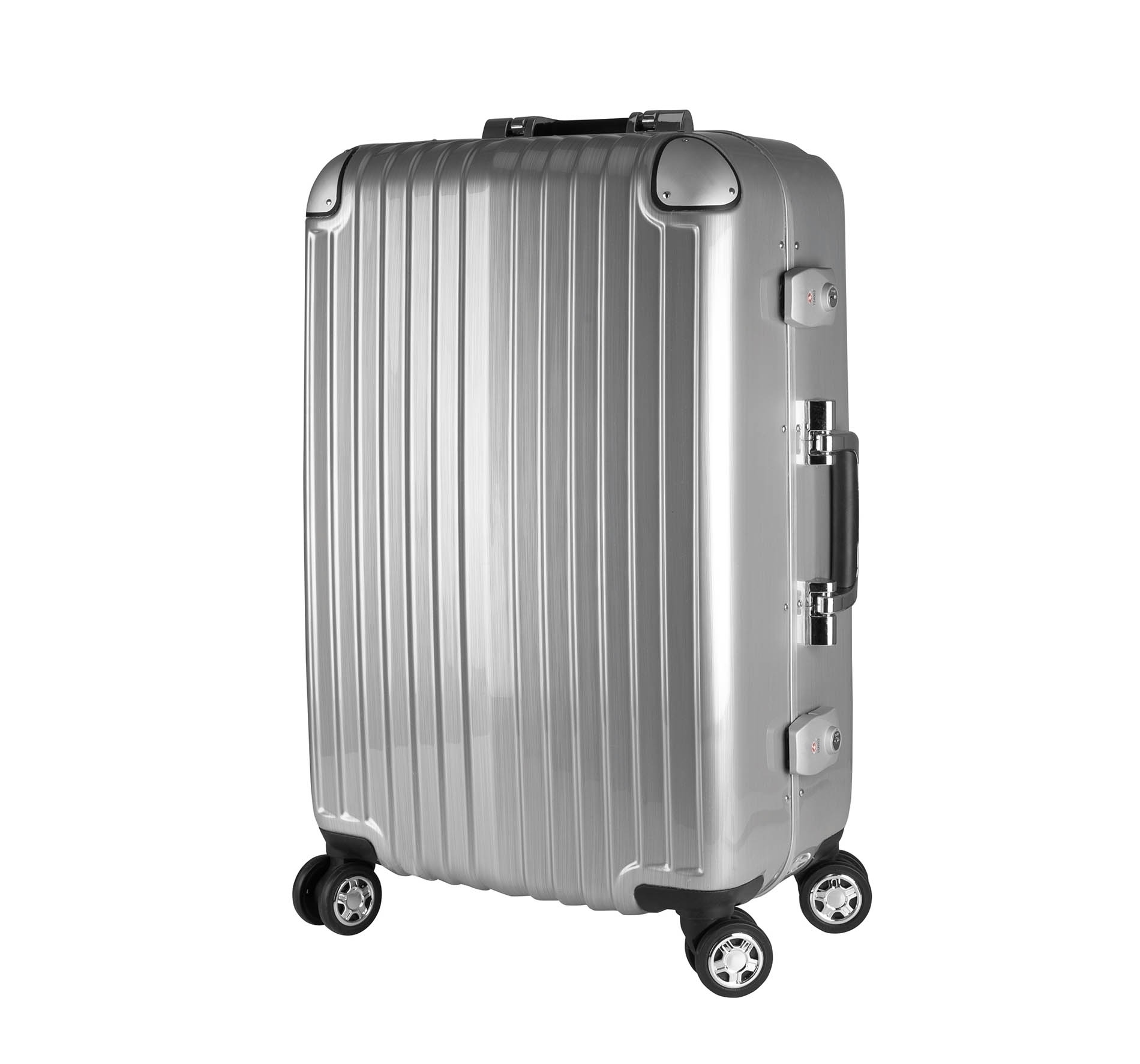 Valise trolley grande taille Silver Gris, à personnaliser avec le logo de votre club. Valise trolley grande taille Silver Gris