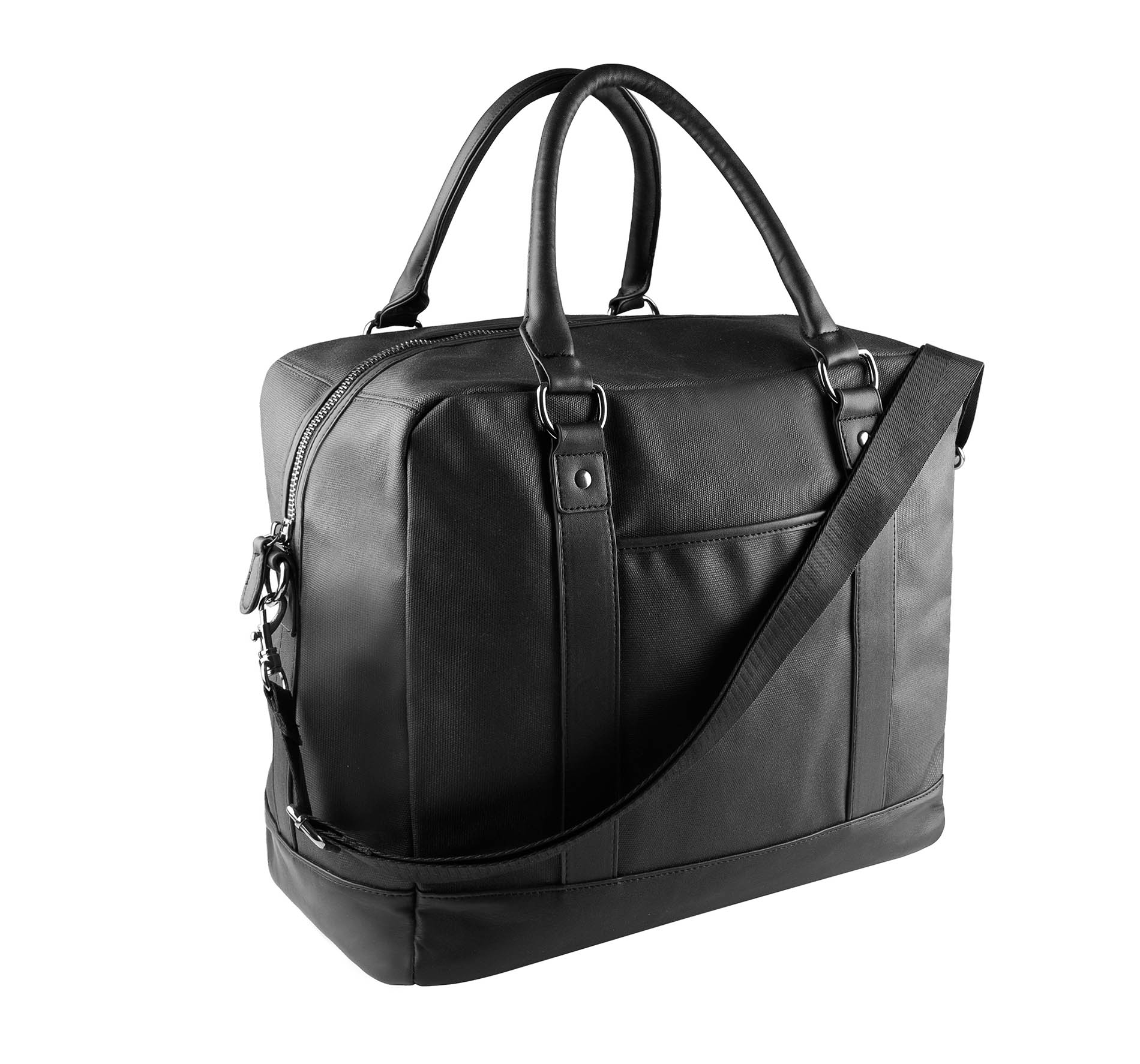 Sac de voyage en coton enduit Black Noir, à personnaliser avec le logo de votre club. Sac de voyage en coton enduit Black Noir