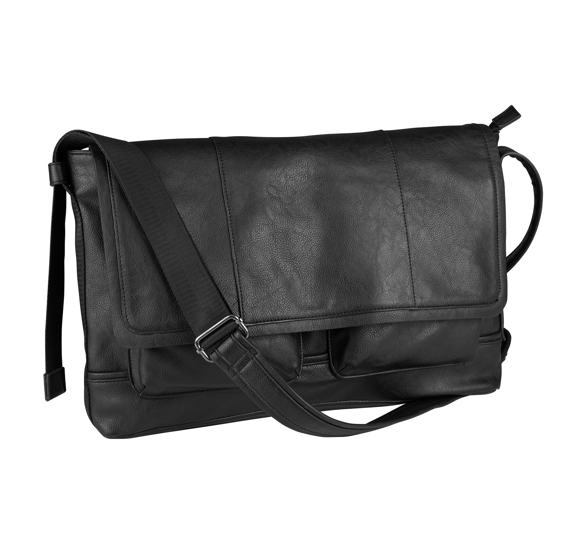 Sac messenger / porte document Black Noir, à personnaliser avec le logo de votre club. Sac messenger / porte document Black Noir
