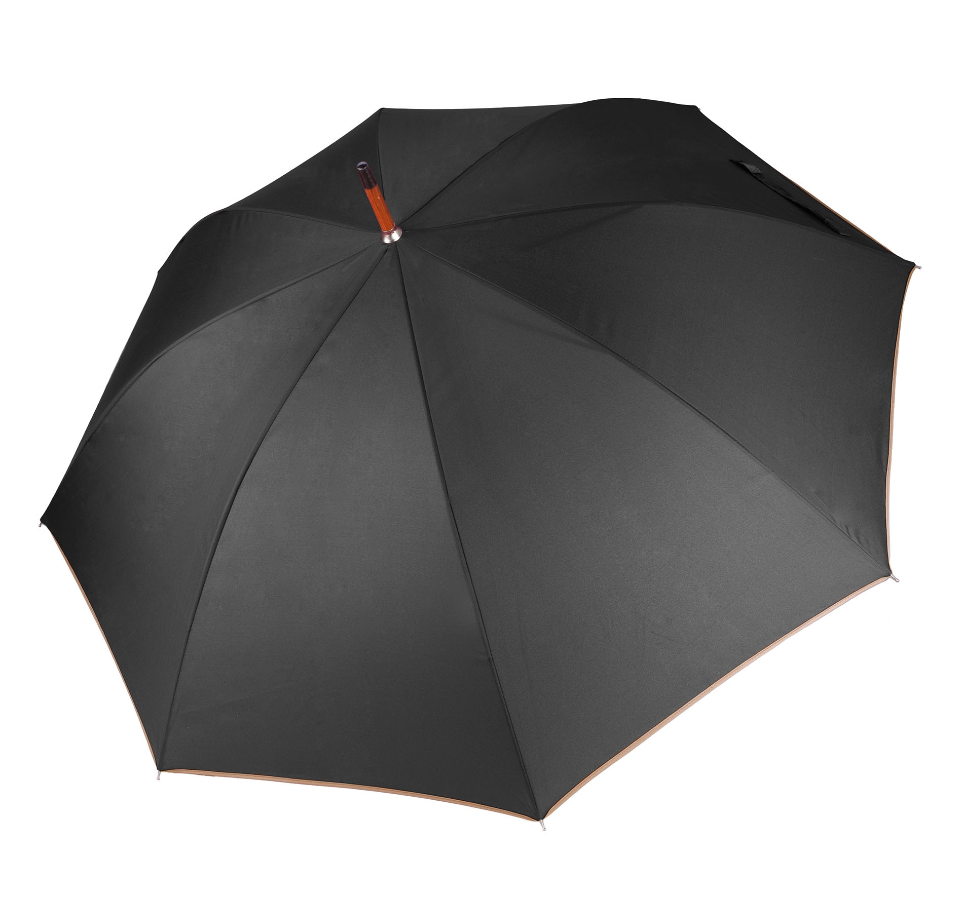 PARAPLUIE MÂT EN BOIS Dark Grey / Beige Gris, à personnaliser avec le logo de votre club. PARAPLUIE MÂT EN BOIS Dark Grey / Beige Gris
