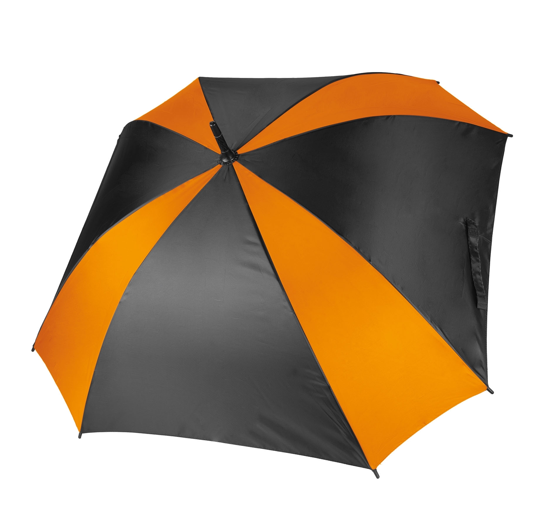 PARAPLUIE CARRÉ Black / Orange Noir, à personnaliser avec le logo de votre club. PARAPLUIE CARRÉ Black / Orange Noir