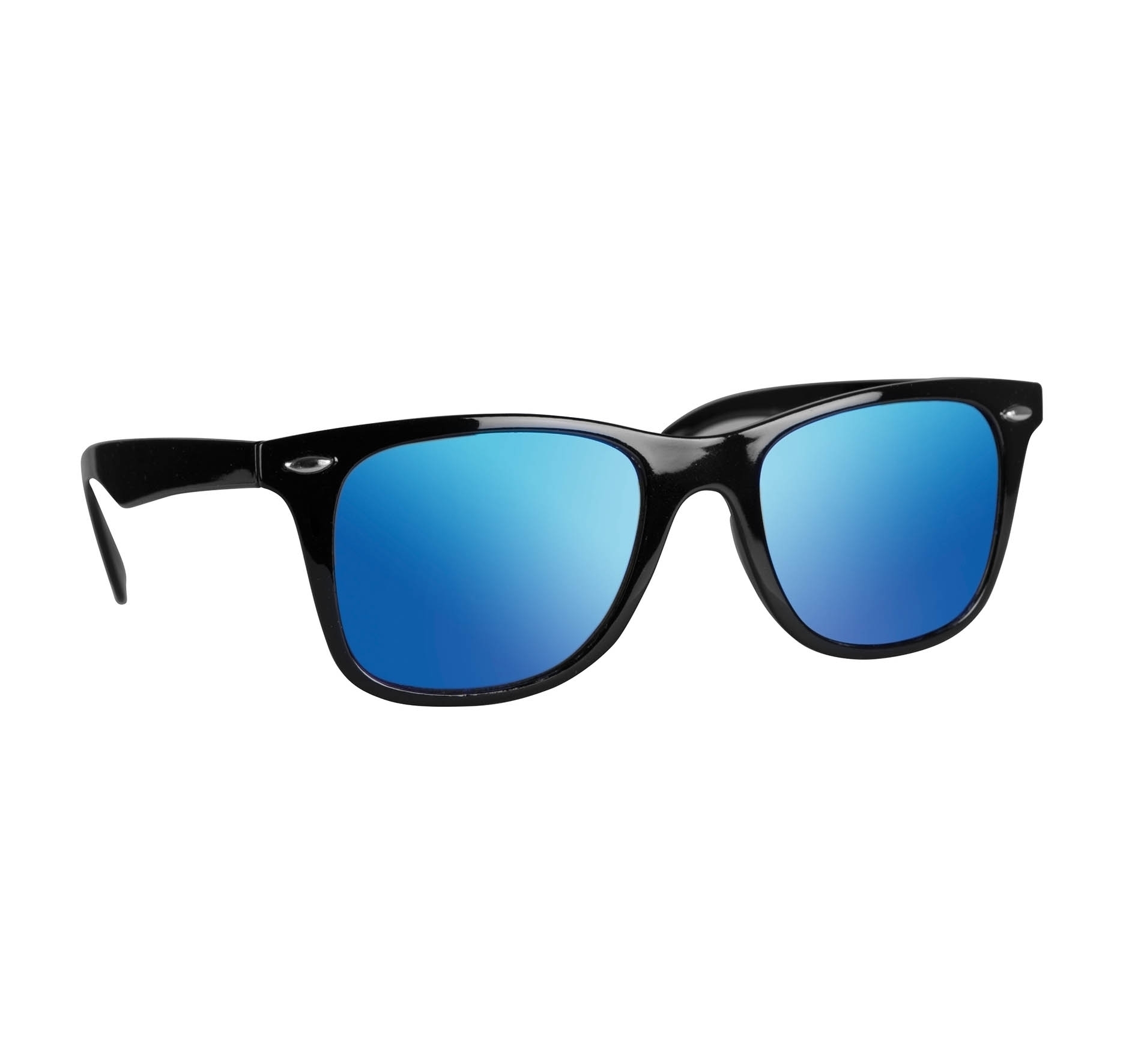Lunettes de soleil avec verres effet miroir Blue / Black Bleu, à personnaliser avec le logo de votre club. Lunettes de soleil avec verres effet miroir Blue / Black Bleu