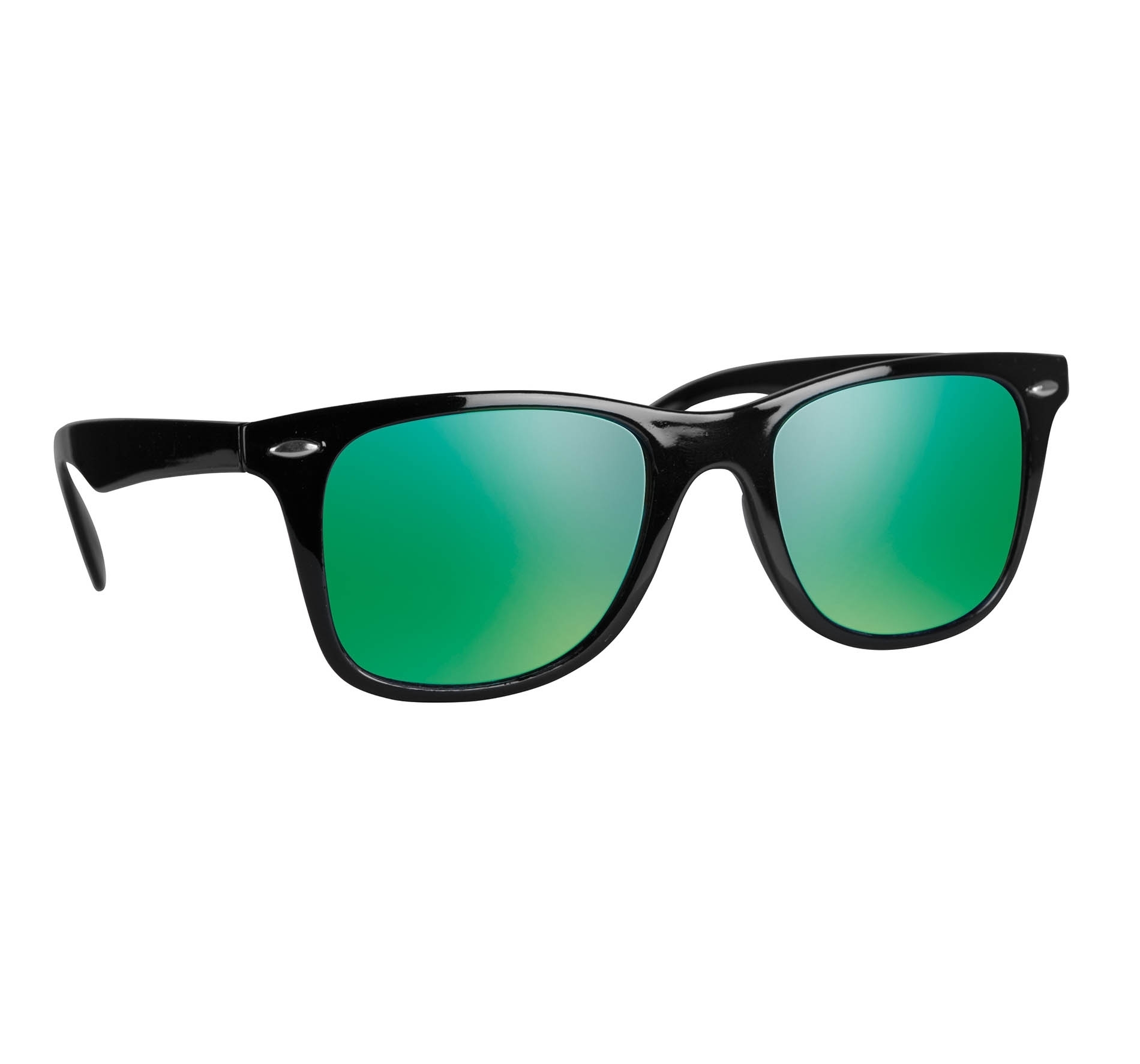 Lunettes de soleil avec verres effet miroir Green / Black Vert, à personnaliser avec le logo de votre club. Lunettes de soleil avec verres effet miroir Green / Black Vert
