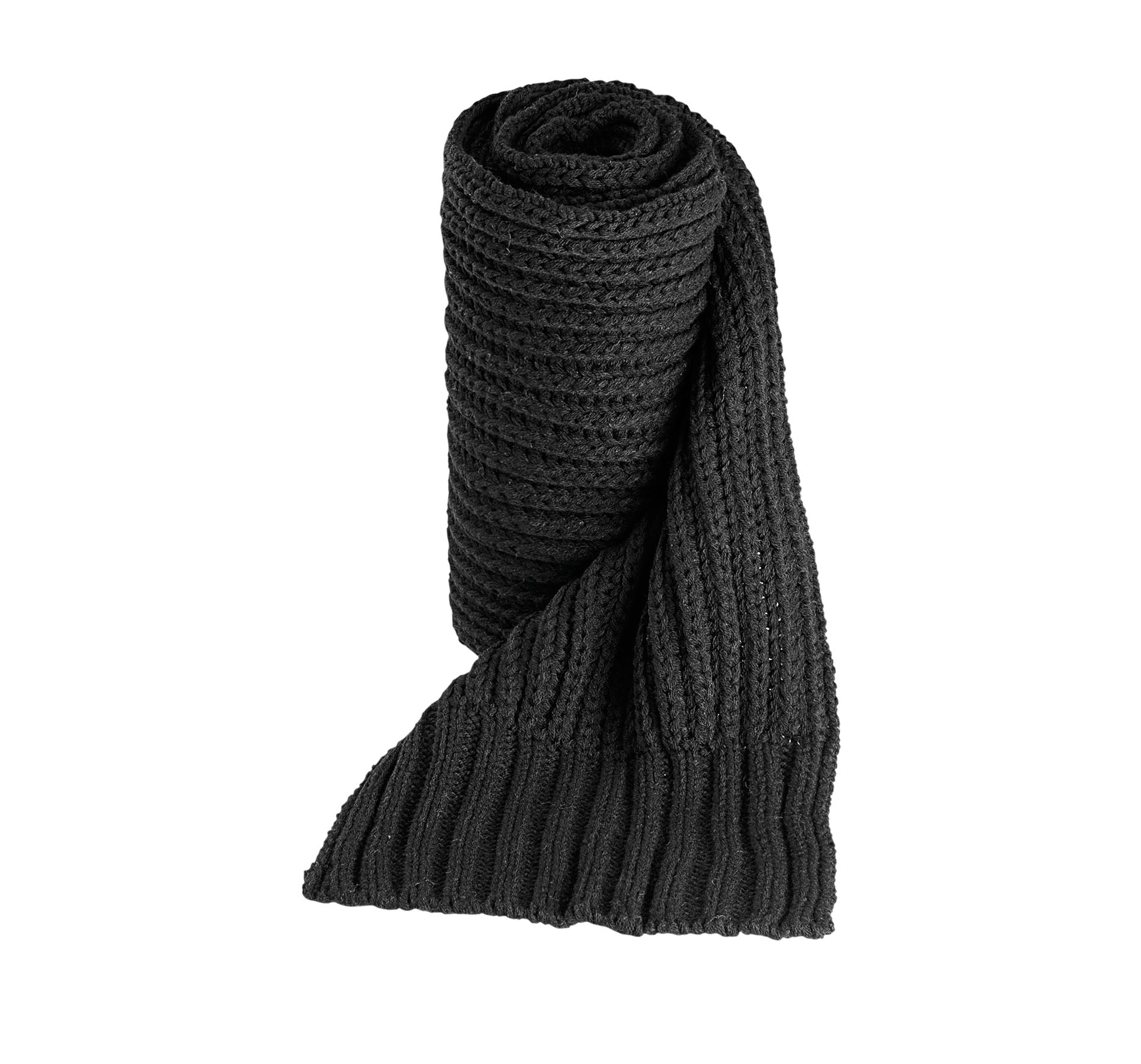 ÉCHARPE EN TRICOT Black Noir, à personnaliser avec le logo de votre club. ÉCHARPE EN TRICOT Black Noir