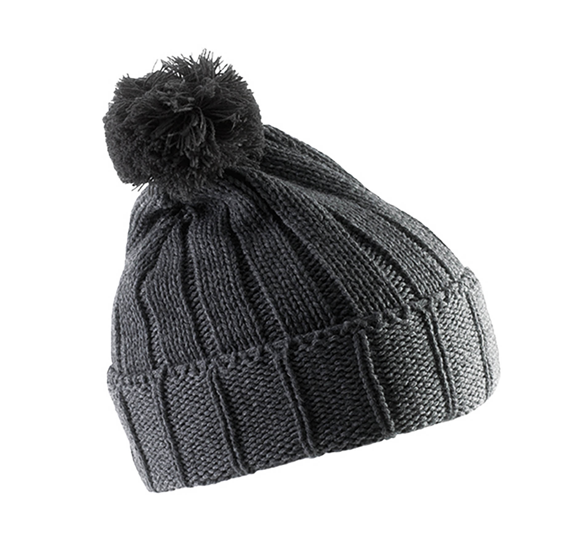 BONNET A POMPON Grey Melange / Dark Grey Gris, à personnaliser avec le logo de votre club. BONNET A POMPON Grey Melange / Dark Grey Gris