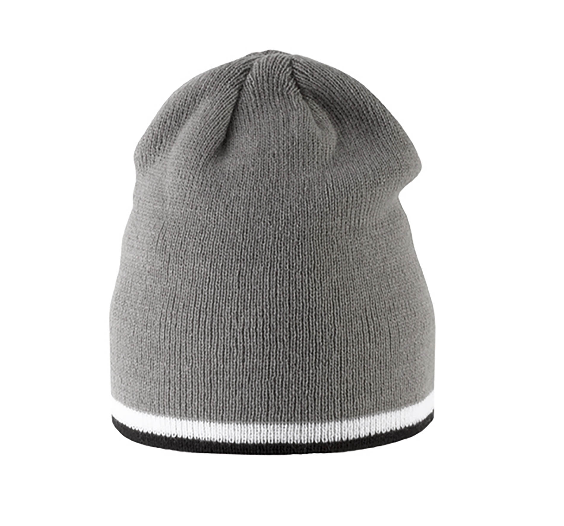 BONNET ENFANT AVEC BANDE BICOLORE CONTRASTÉE Grey / White / Black Gris, à personnaliser avec le logo de votre club. BONNET ENFANT AVEC BANDE BICOLORE CONTRASTÉE Grey / White / Black Gris