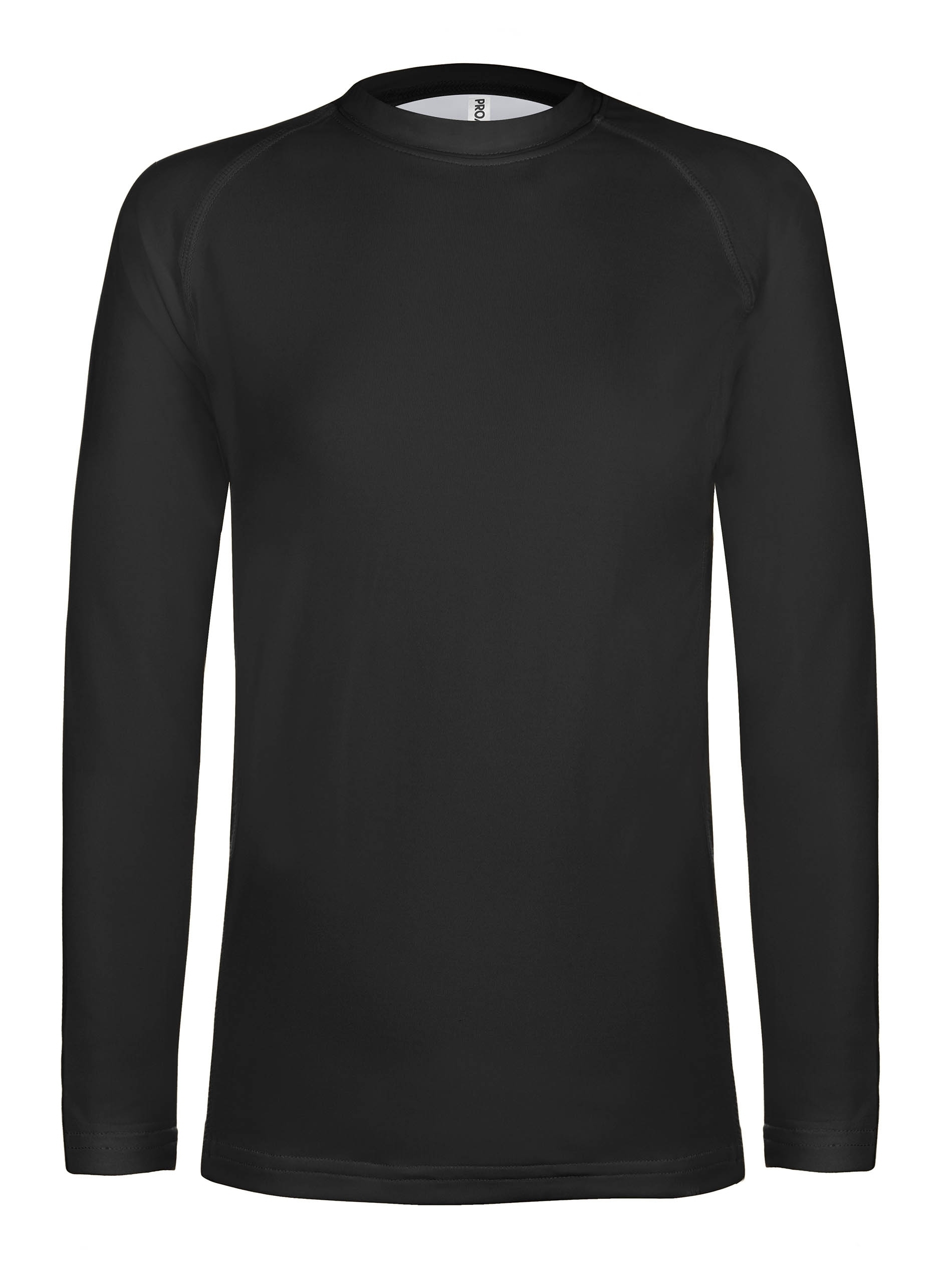 T-SHIRT DOUBLE PEAU SPORT MANCHES LONGUES ENFANT Black Noir, à personnaliser avec le logo de votre club. T-SHIRT DOUBLE PEAU SPORT MANCHES LONGUES ENFANT Black Noir