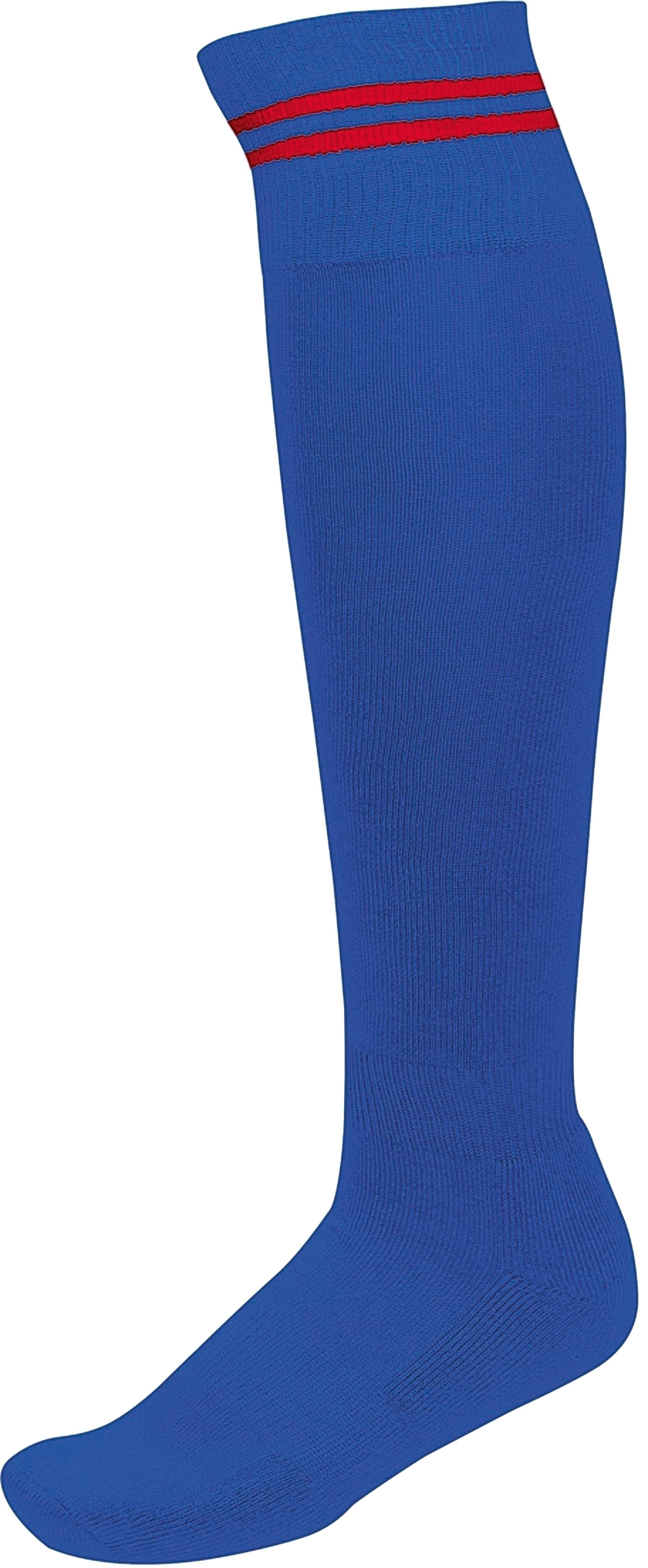 CHAUSSETTES DE SPORT RAYÉES Dark Royal Blue / Sporty Red Bleu, à personnaliser avec le logo de votre club. CHAUSSETTES DE SPORT RAYÉES Dark Royal Blue / Sporty Red Bleu