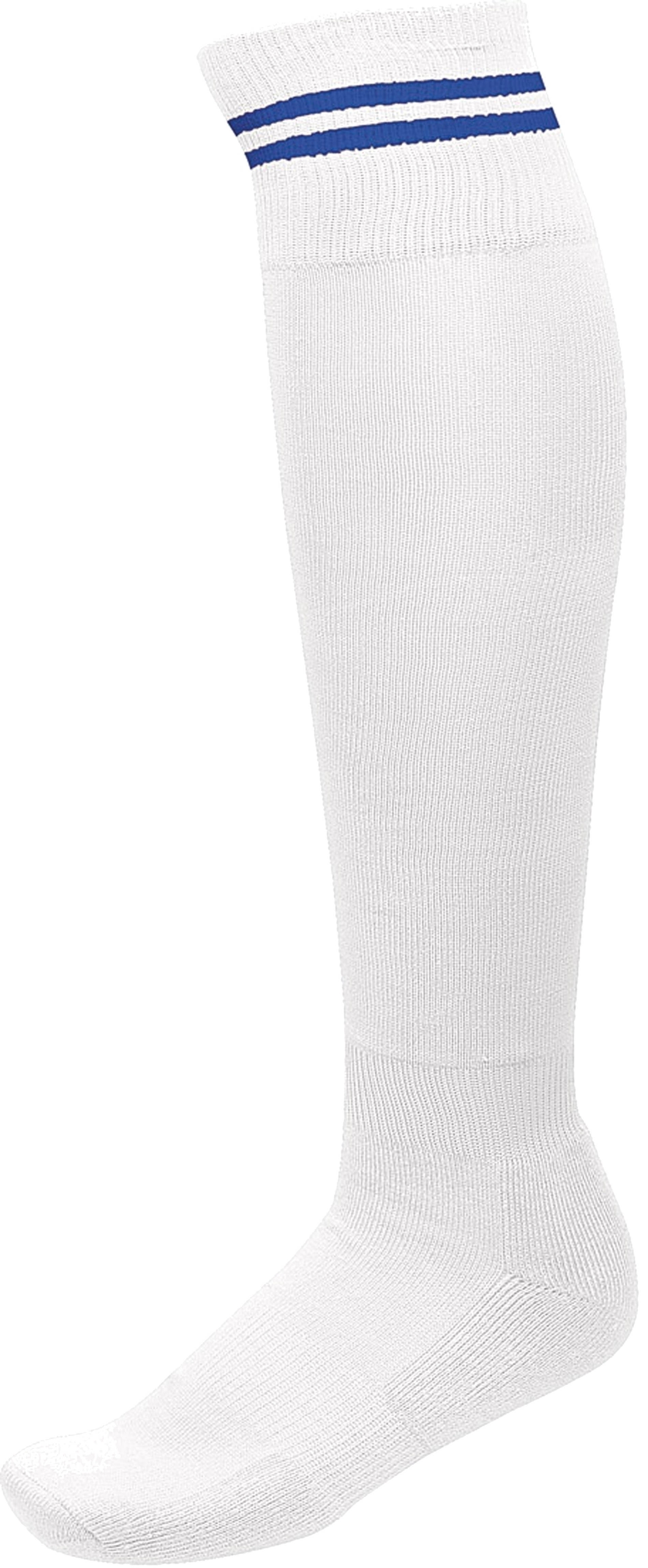 CHAUSSETTES DE SPORT RAYÉES White / Dark Royal Blue Blanc, à personnaliser avec le logo de votre club. CHAUSSETTES DE SPORT RAYÉES White / Dark Royal Blue Blanc