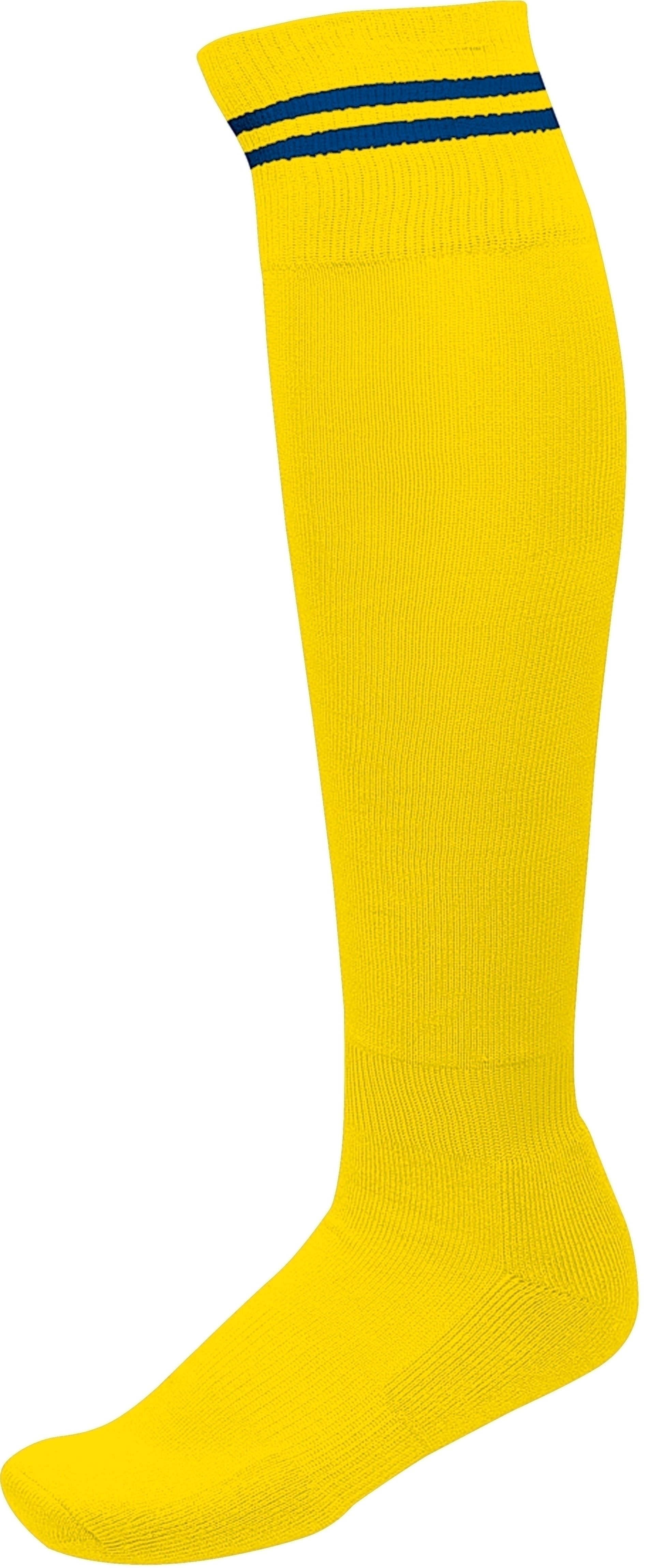 CHAUSSETTES DE SPORT RAYÉES Sporty Yellow / Dark Royal Blue Jaune, à personnaliser avec le logo de votre club. CHAUSSETTES DE SPORT RAYÉES Sporty Yellow / Dark Royal Blue Jaune