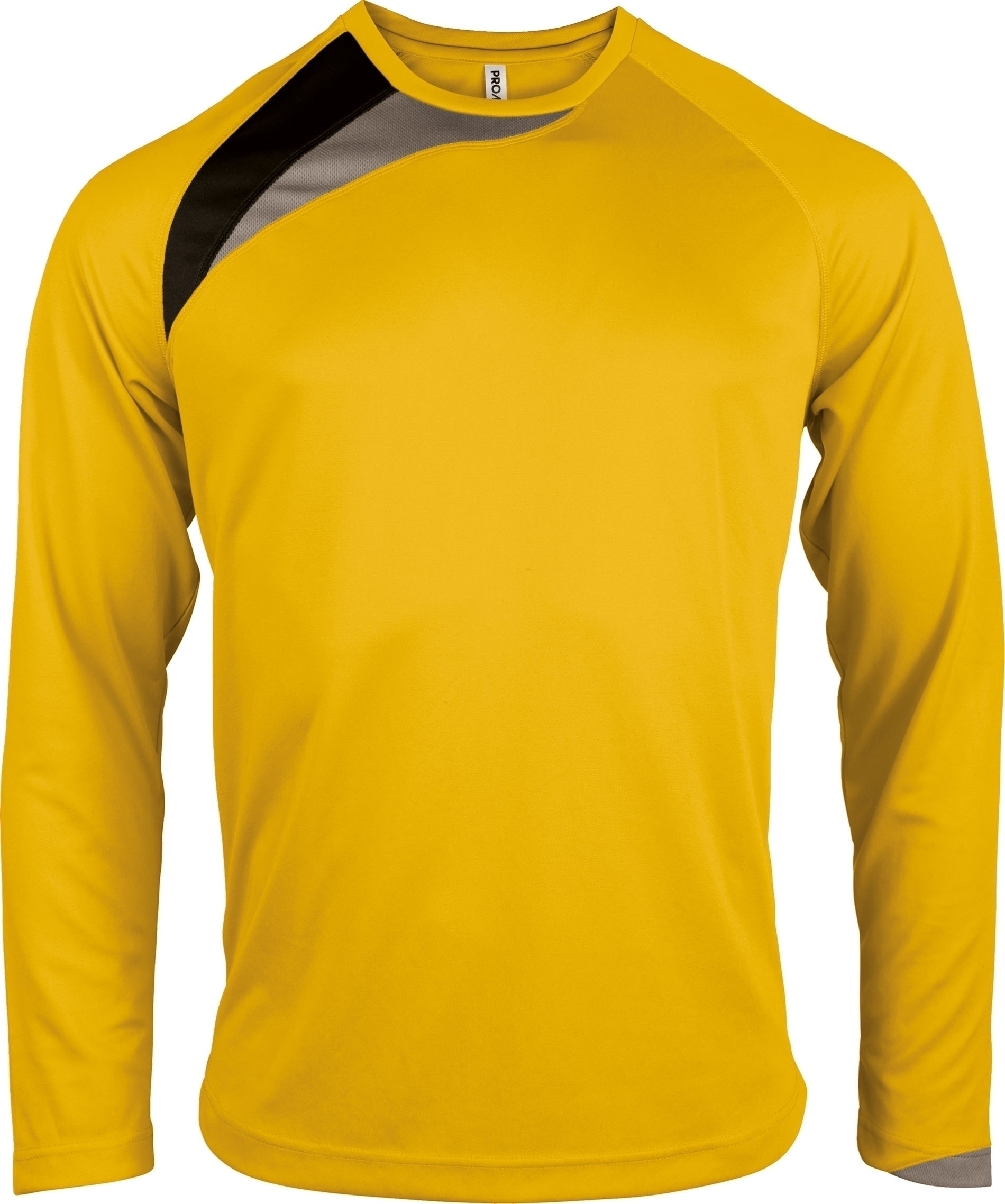 MAILLOT MANCHES LONGUES ADULTE Sporty Yellow / Black / Storm Grey Jaune, à personnaliser avec le logo de votre club. MAILLOT MANCHES LONGUES ADULTE Sporty Yellow / Black / Storm Grey Jaune