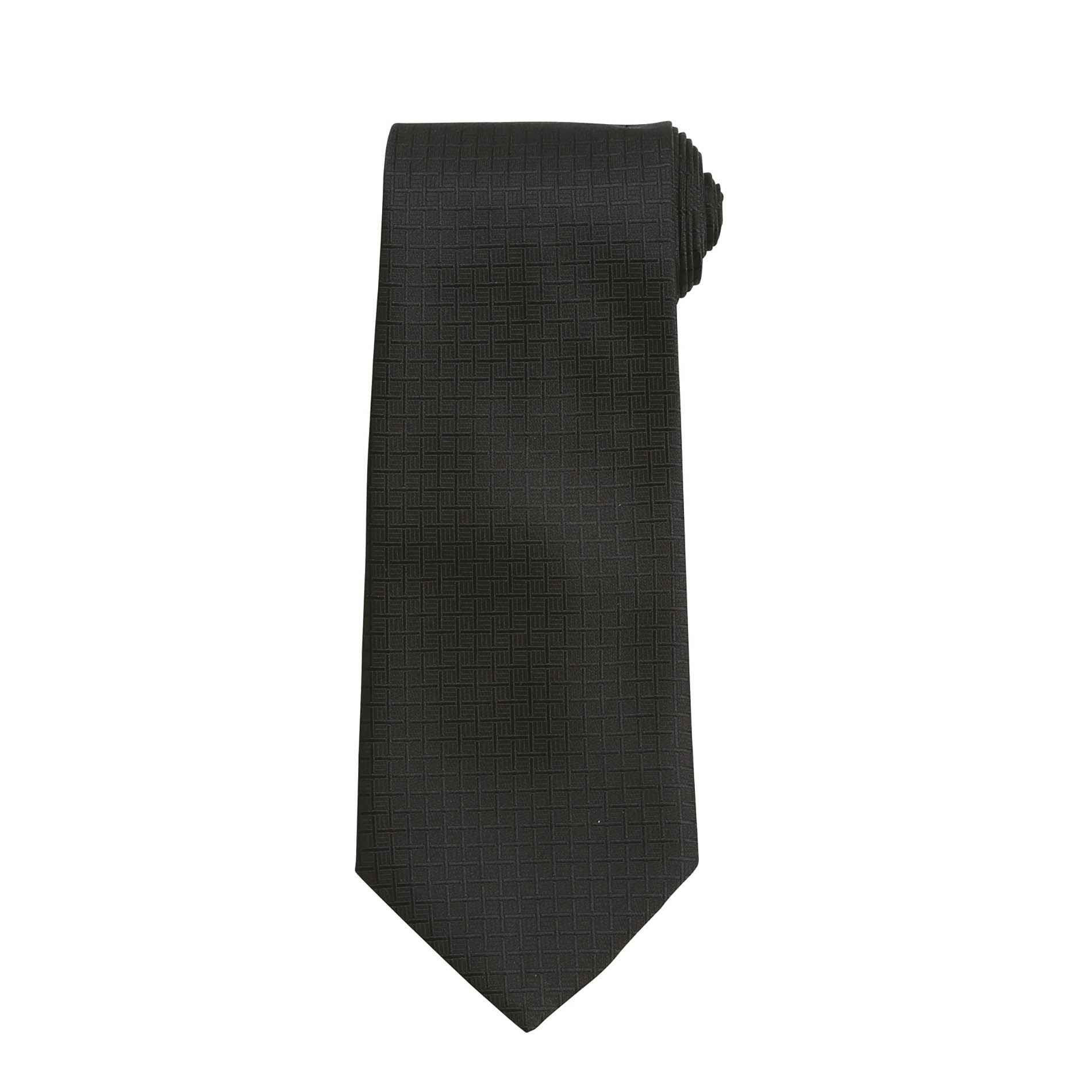Cravate BASKET WEAVE Black Noir, à personnaliser avec le logo de votre club. Cravate BASKET WEAVE Black Noir