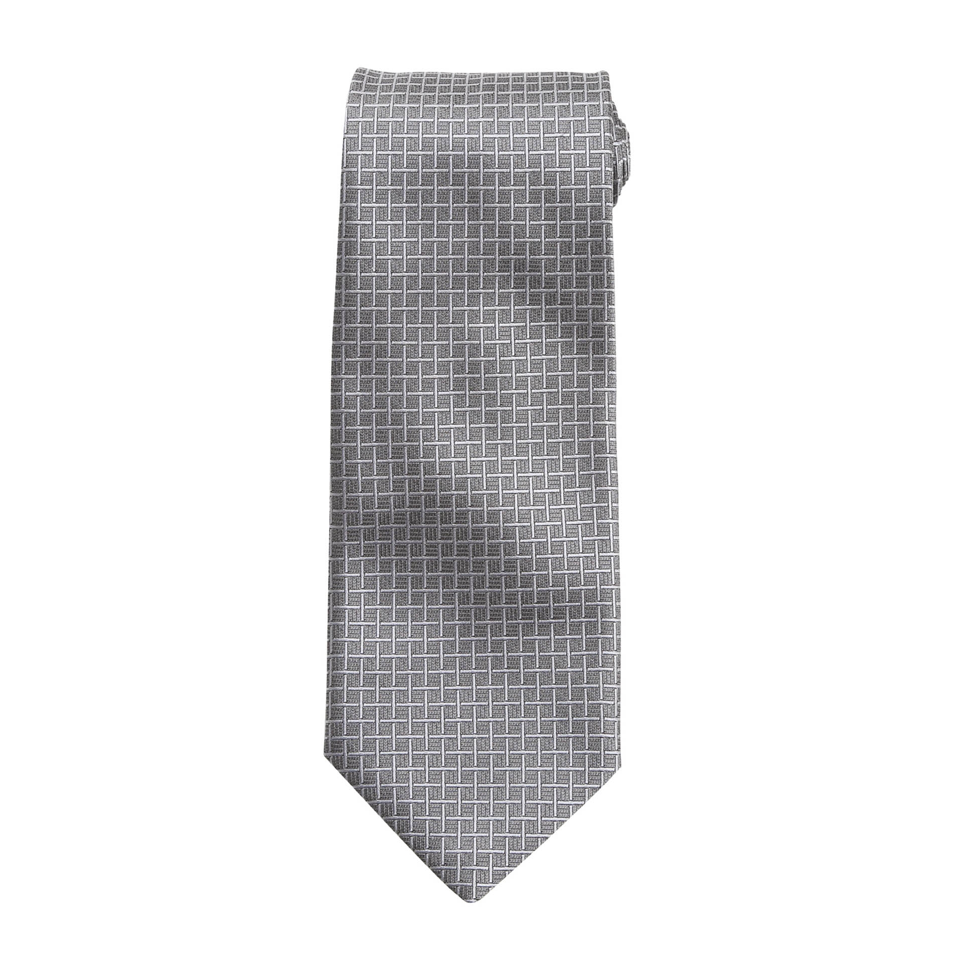 Cravate BASKET WEAVE Silver Gris, à personnaliser avec le logo de votre club. Cravate BASKET WEAVE Silver Gris