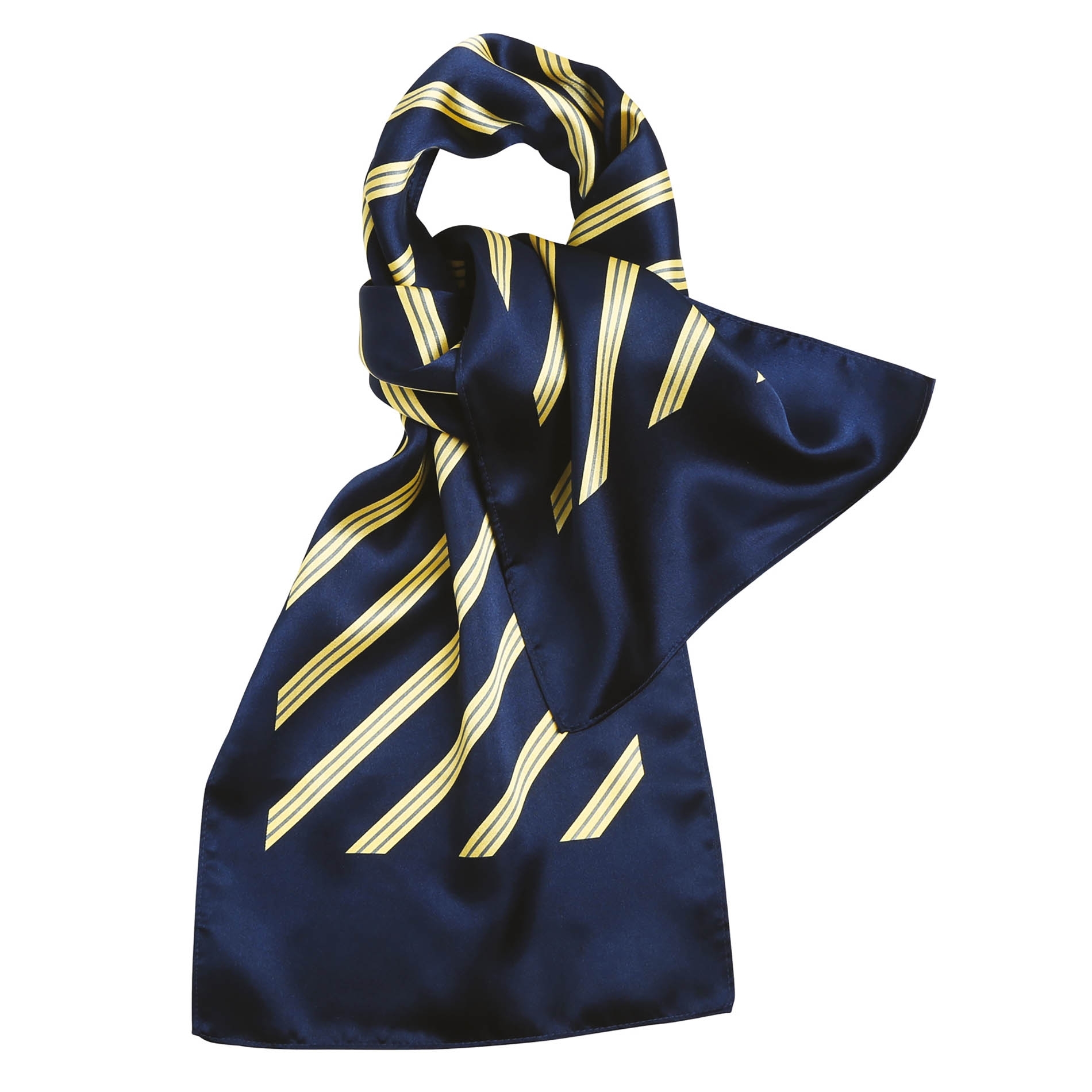 STRIPES SCARF_Foulard femme Navy / Cream Bleu, à personnaliser avec le logo de votre club. STRIPES SCARF_Foulard femme Navy / Cream Bleu