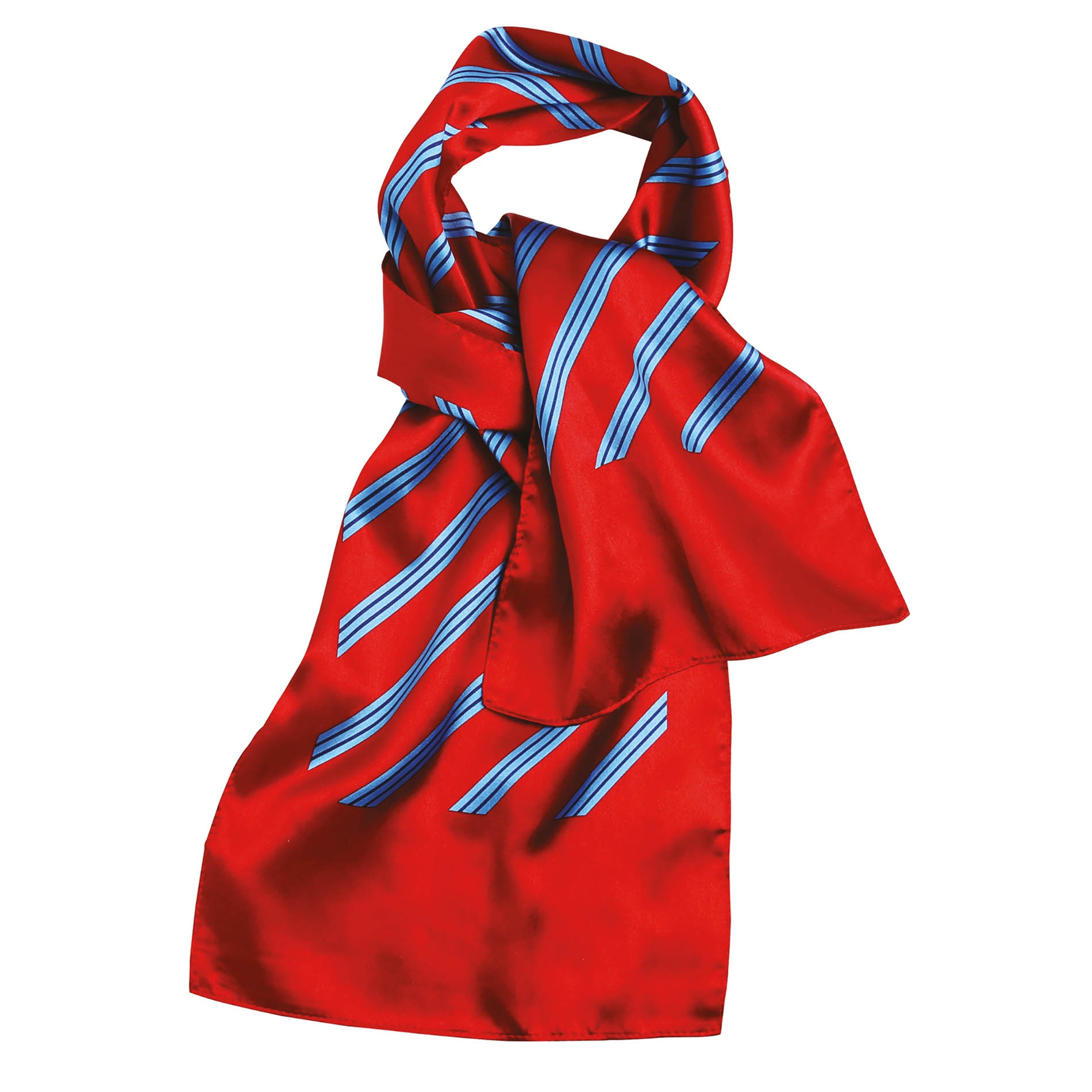 STRIPES SCARF_Foulard femme Red / Sky Blue Rouge, à personnaliser avec le logo de votre club. STRIPES SCARF_Foulard femme Red / Sky Blue Rouge
