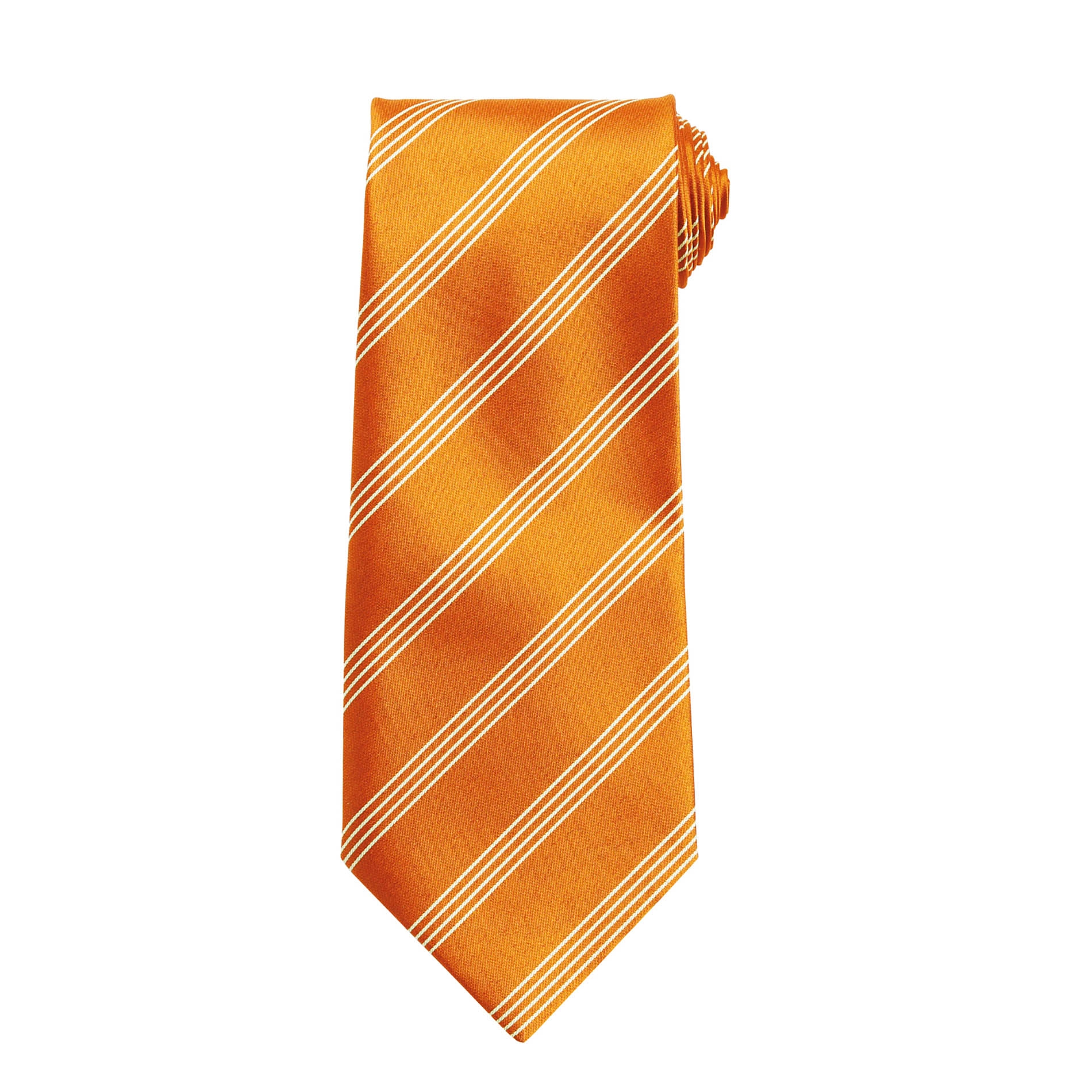 Cravate FOUR STRIPE Orange / Cream Orange