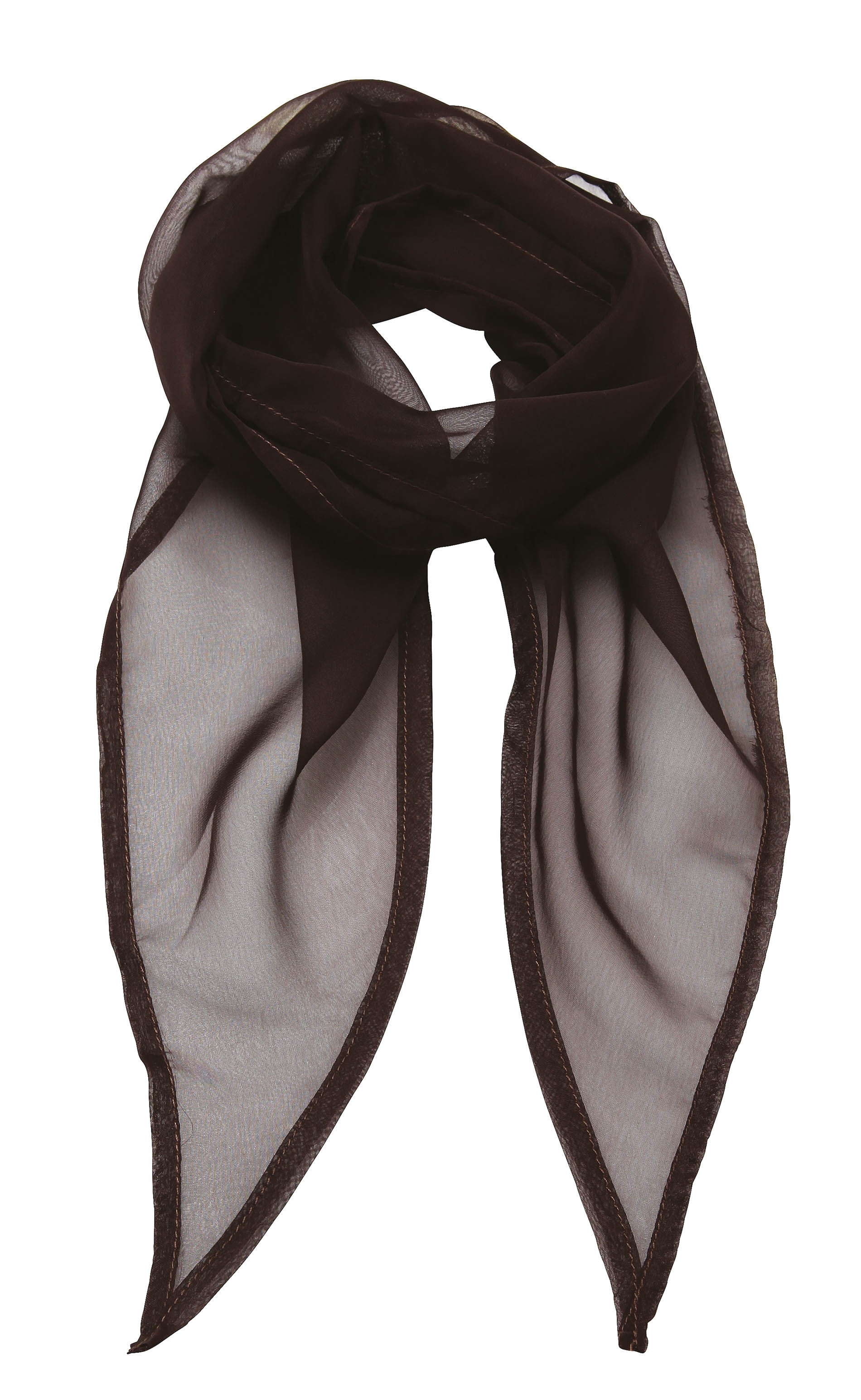 Foulard mousseline Brown Marron, à personnaliser avec le logo de votre club. Foulard mousseline Brown Marron