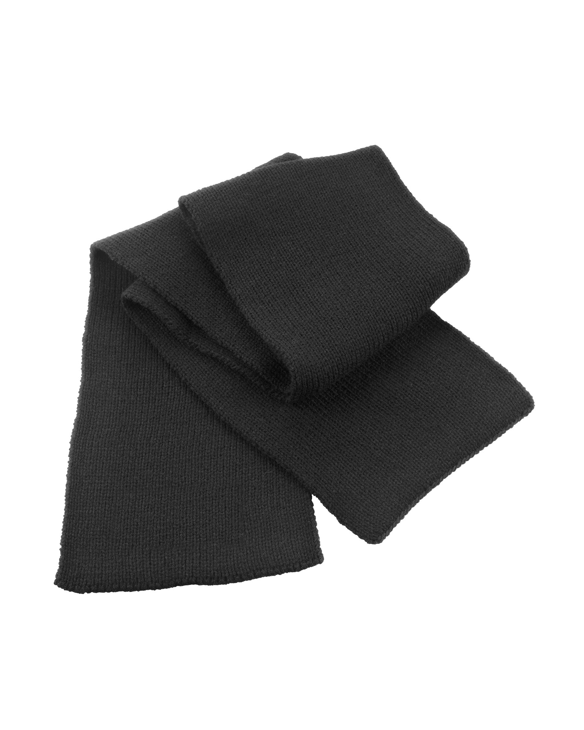 Classic Heavy Knit Scarf Black Noir, à personnaliser avec le logo de votre club. Classic Heavy Knit Scarf Black Noir