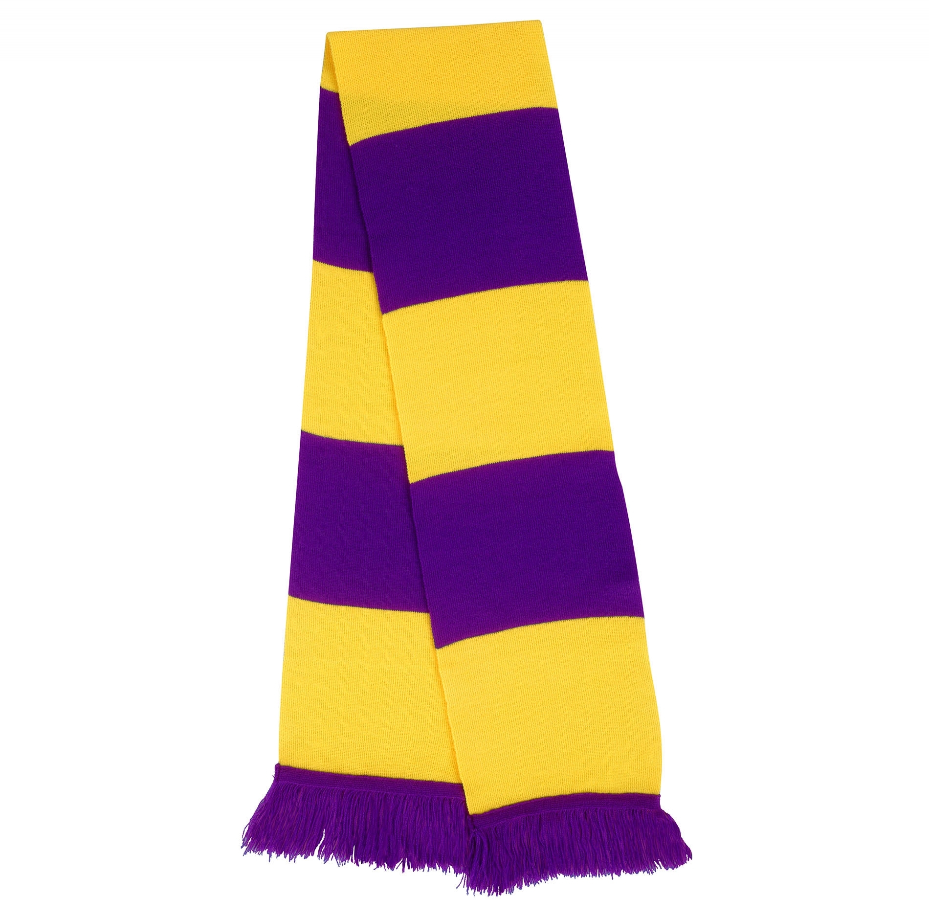 Team Scarf Purple/Yellow Rose, à personnaliser avec le logo de votre club. Team Scarf Purple/Yellow Rose