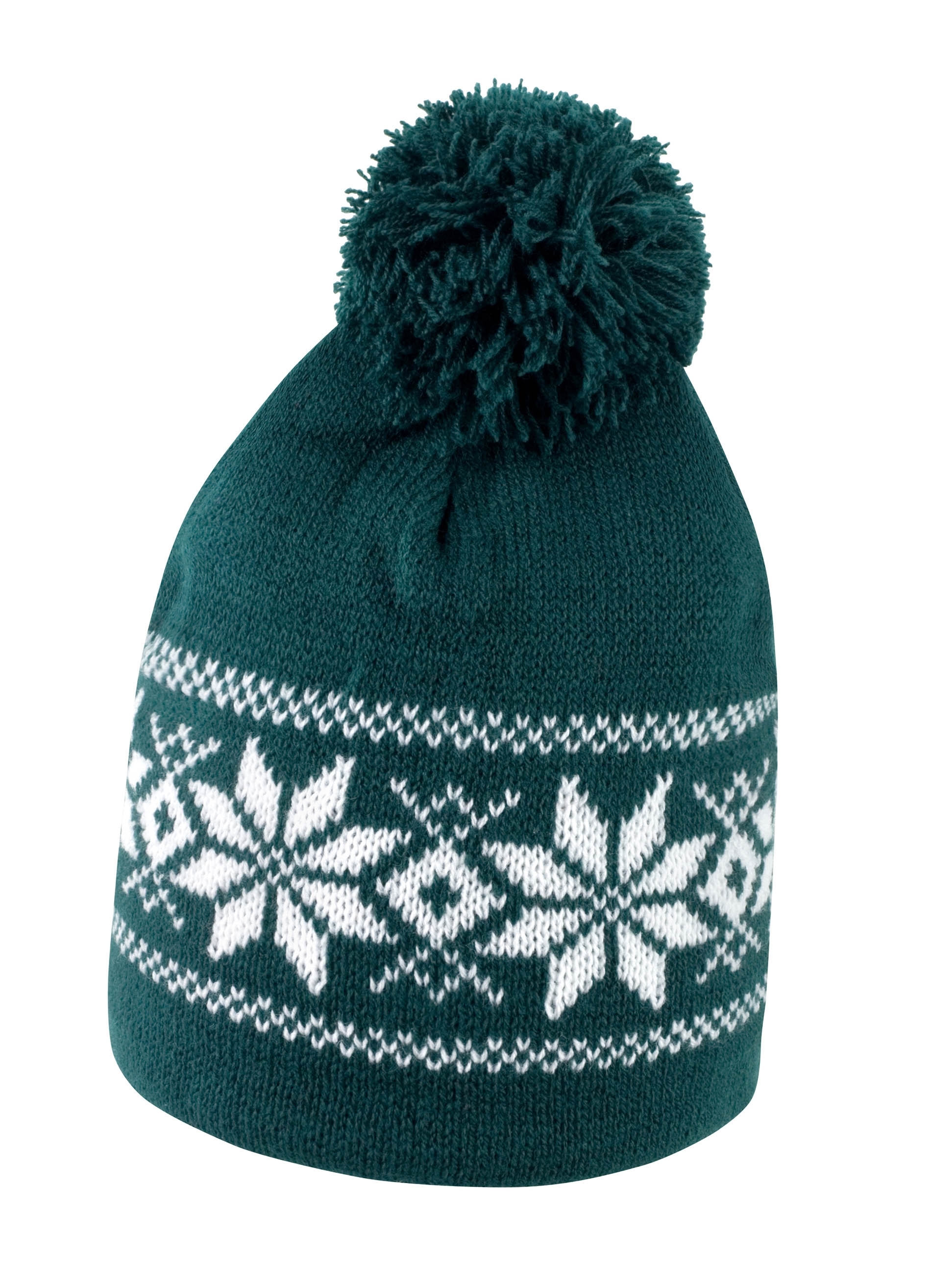 Fair Isles Knitted Hat Arctic Green/White Vert, à personnaliser avec le logo de votre club. Fair Isles Knitted Hat Arctic Green/White Vert