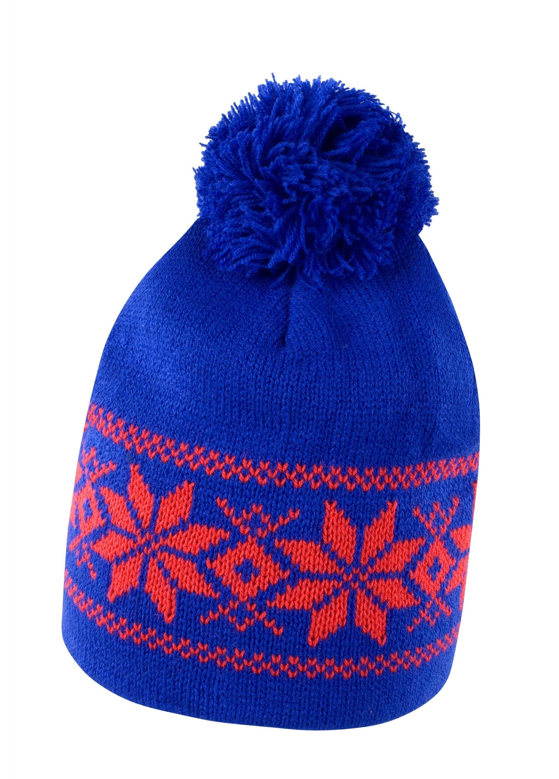 Fair Isles Knitted Hat Royal/Red Bleu, à personnaliser avec le logo de votre club. Fair Isles Knitted Hat Royal/Red Bleu