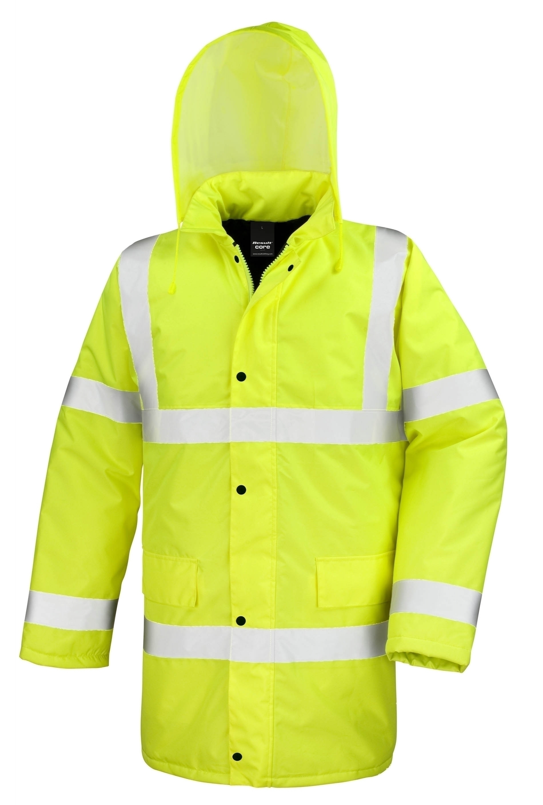 Parka High Viz Motorway Fluorescent Yellow Jaune, à personnaliser avec le logo de votre club. Parka High Viz Motorway Fluorescent Yellow Jaune
