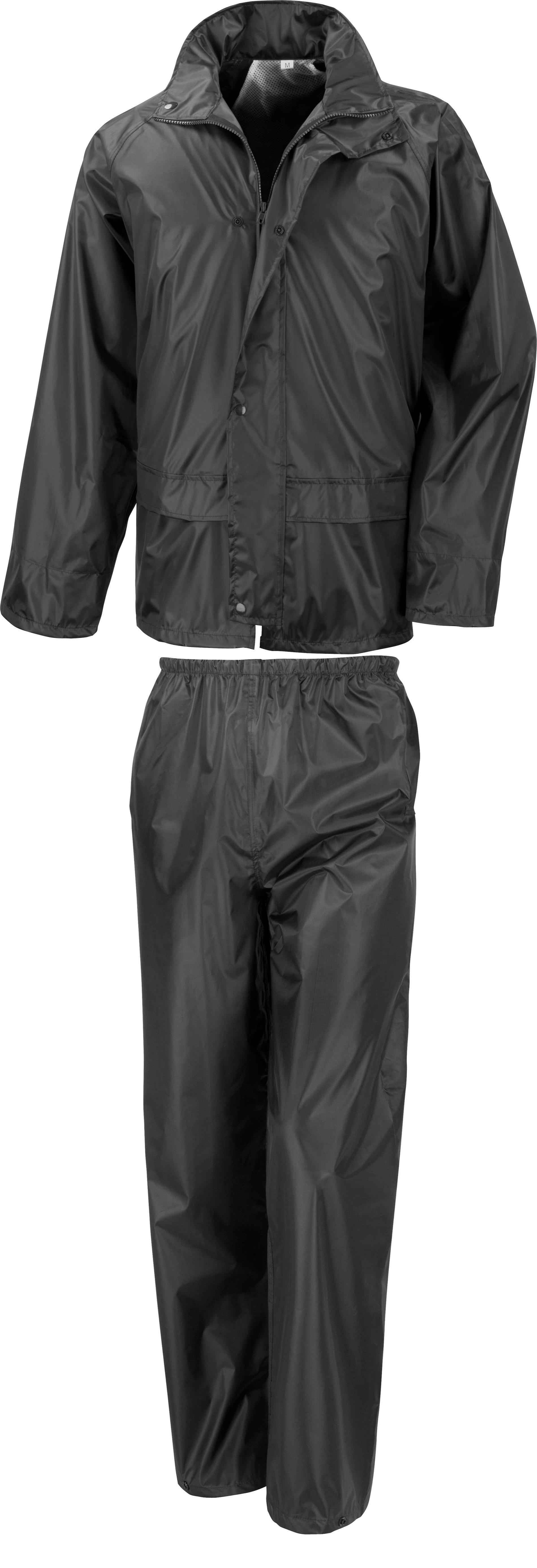 ENSEMBLE DE PLUIE Black Noir, à personnaliser avec le logo de votre club. ENSEMBLE DE PLUIE Black Noir