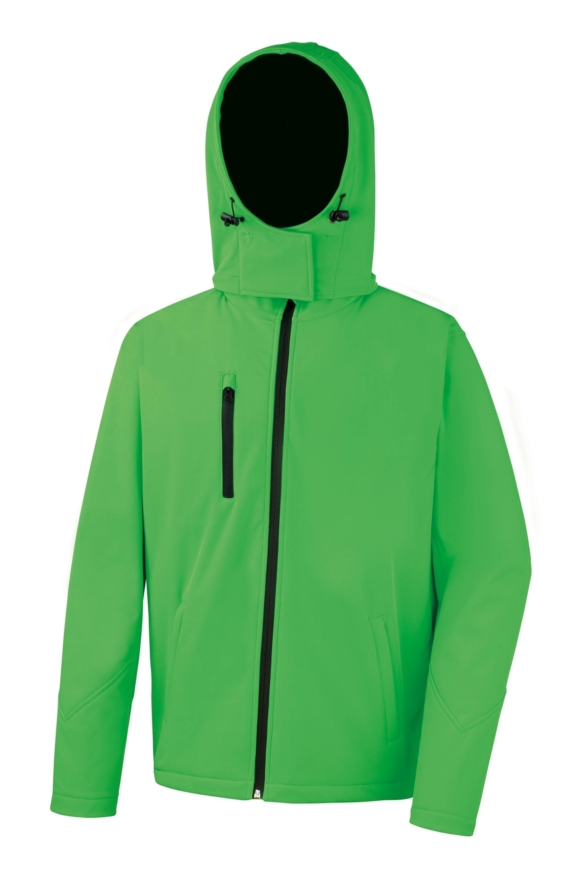 Veste Softshell Capuche Homme Vivid Green / Black Vert, à personnaliser avec le logo de votre club. Veste Softshell Capuche Homme Vivid Green / Black Vert