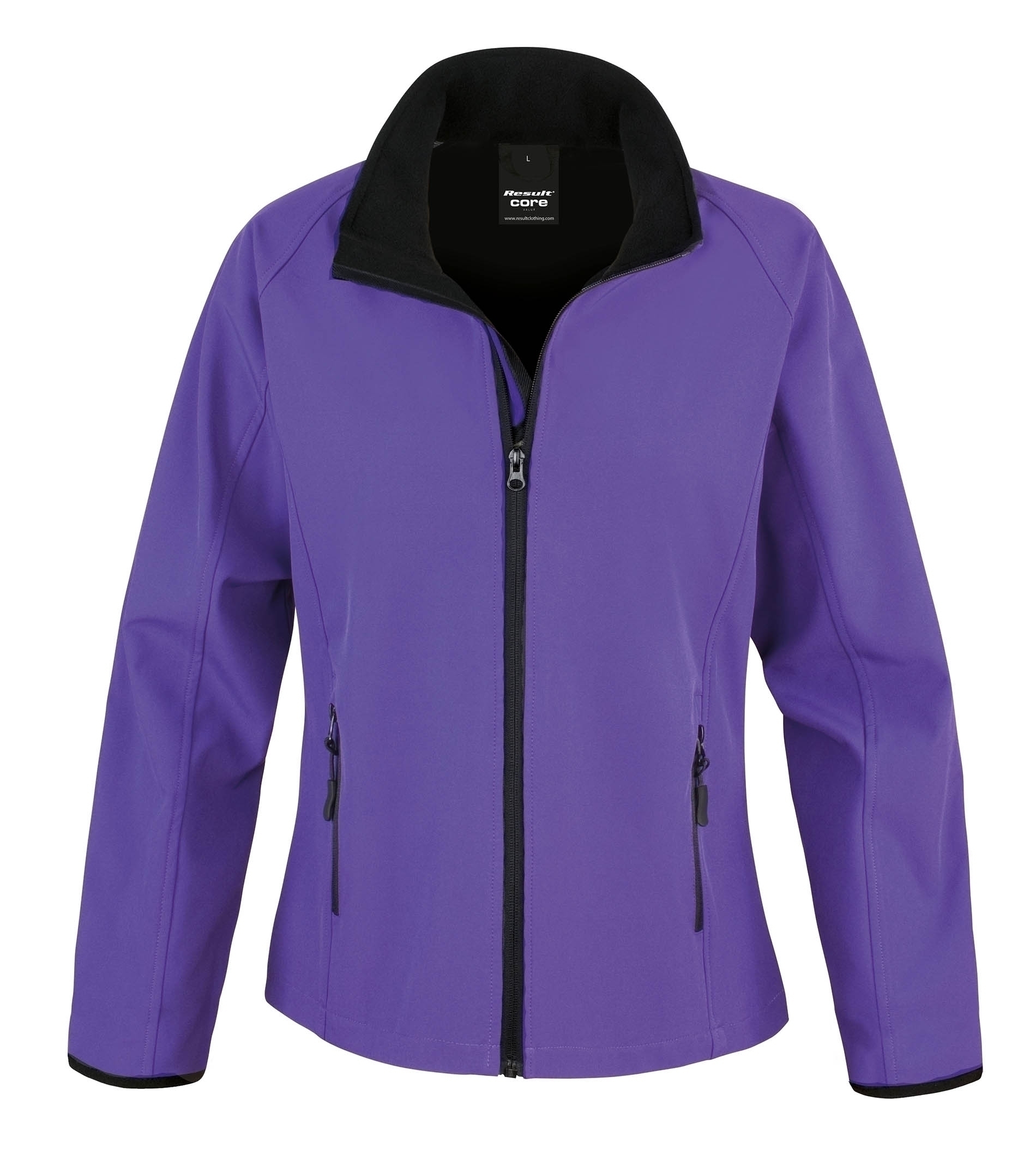 Veste Softshell Femme Printable Purple / Black Rose, à personnaliser avec le logo de votre club. Veste Softshell Femme Printable Purple / Black Rose