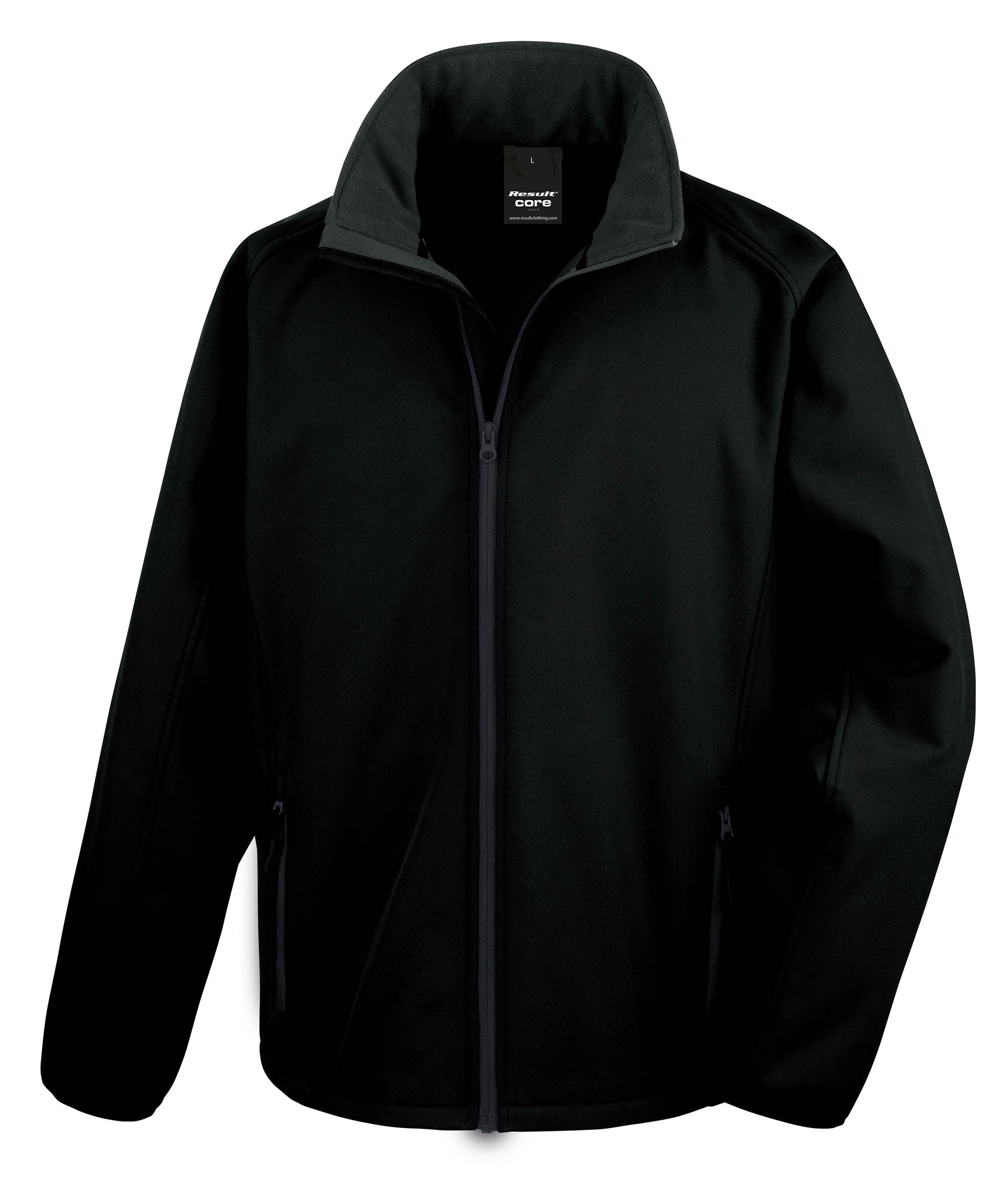 Veste Softshell Homme Printable Black / Black Noir, à personnaliser avec le logo de votre club. Veste Softshell Homme Printable Black / Black Noir