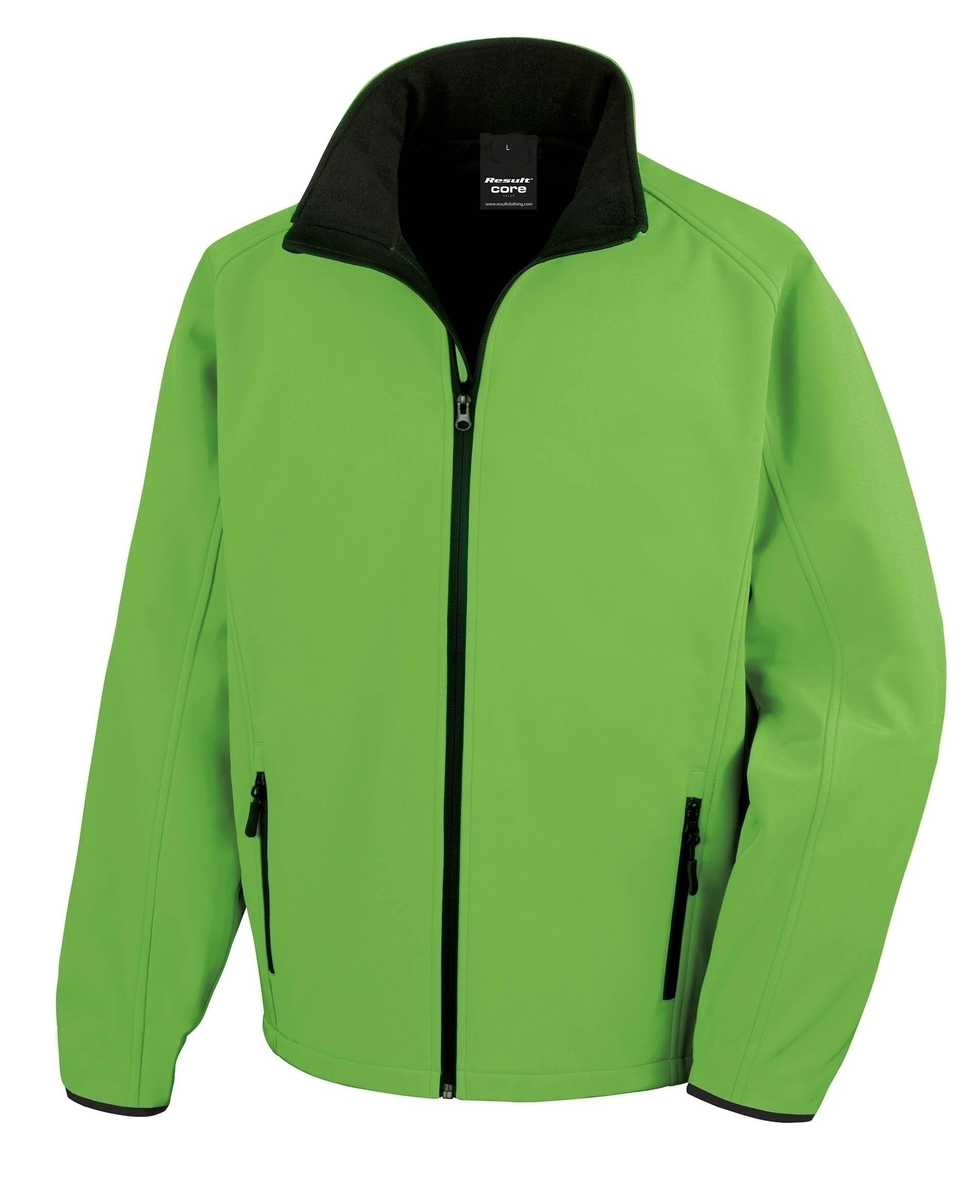 Veste Softshell Homme Printable Vivid Green / Black Vert, à personnaliser avec le logo de votre club. Veste Softshell Homme Printable Vivid Green / Black Vert