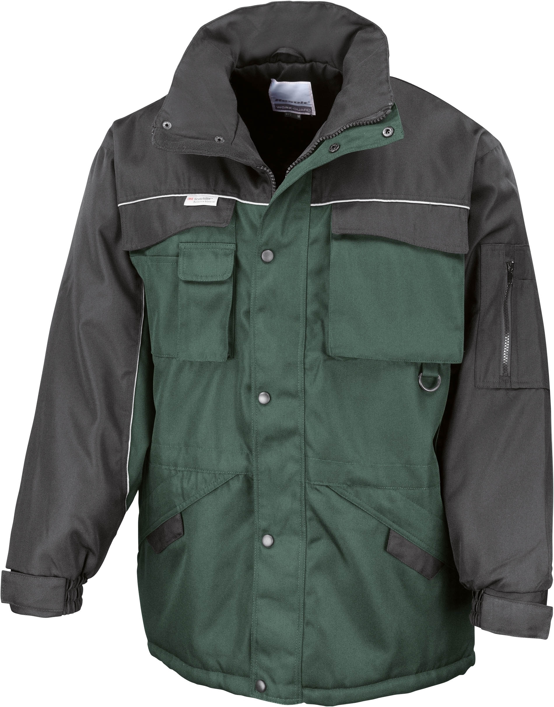 WORKGUARD DUTY COMBO COAT_Parka bicolore workguard Bottle Green / Black Vert, à personnaliser avec le logo de votre club. WORKGUARD DUTY COMBO COAT_Parka bicolore workguard Bottle Green / Black Vert