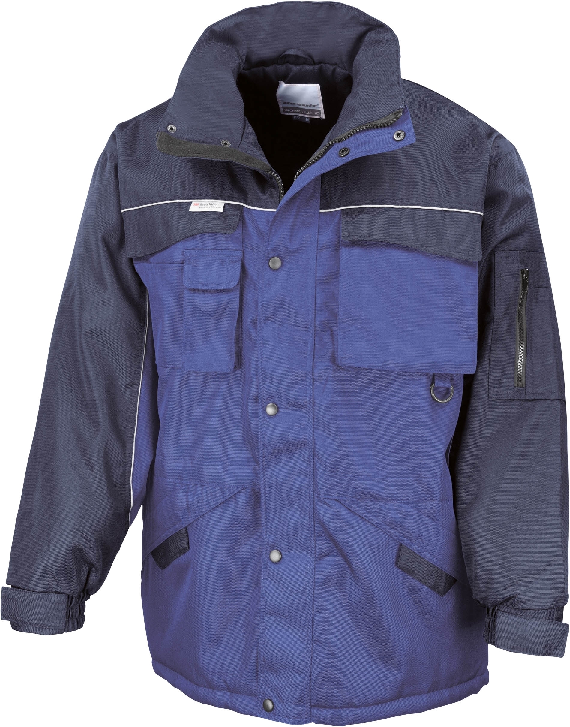 WORKGUARD DUTY COMBO COAT_Parka bicolore workguard Royal Blue / Navy Bleu, à personnaliser avec le logo de votre club. WORKGUARD DUTY COMBO COAT_Parka bicolore workguard Royal Blue / Navy Bleu